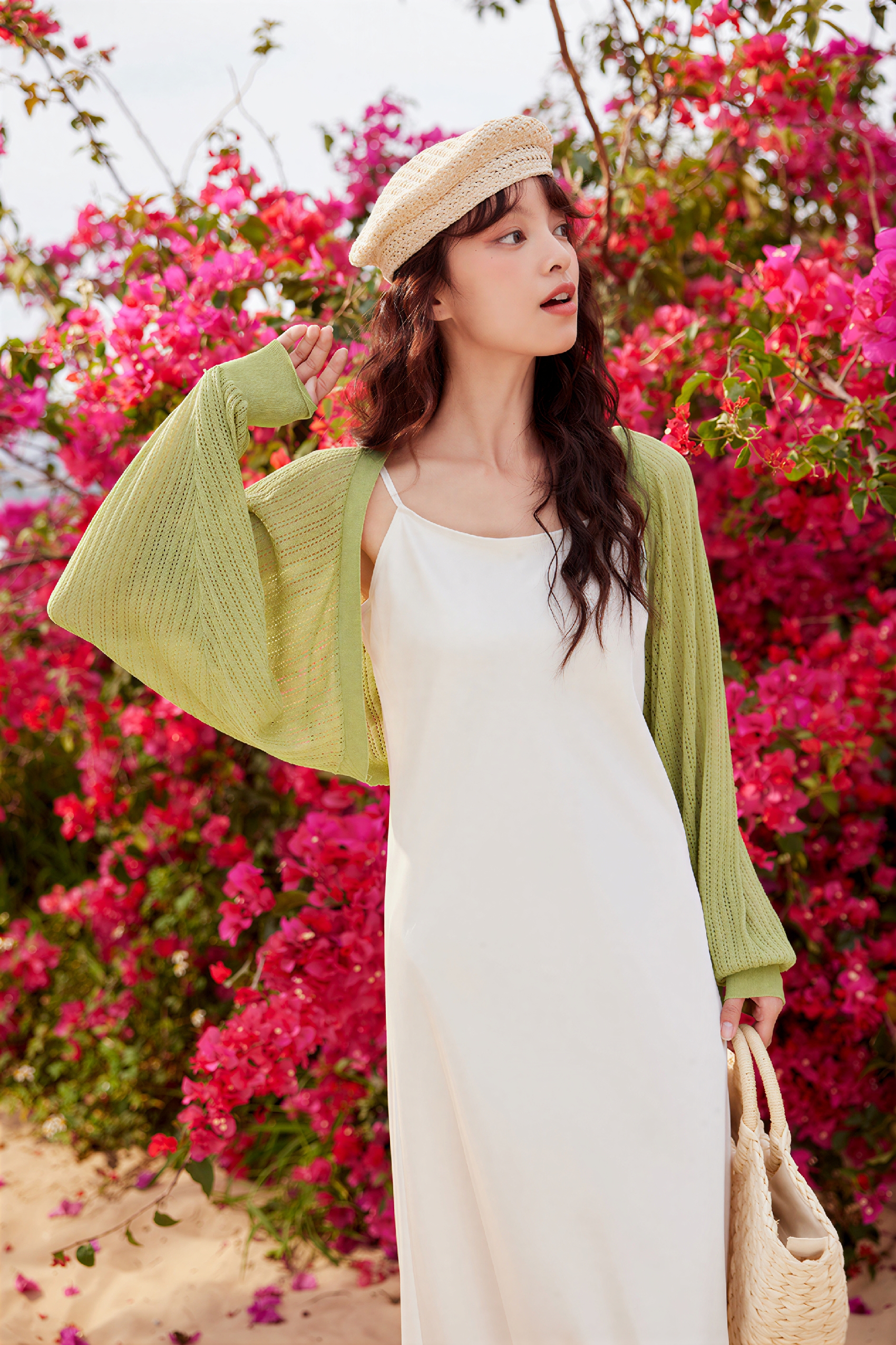 Open-Knit Cropped Cardigan