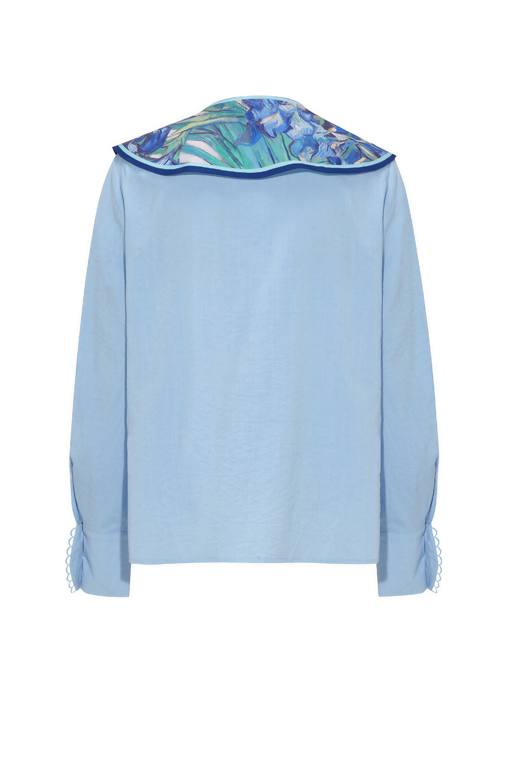 Van Gogh-Inspired Blue Sailor Collar Shirt