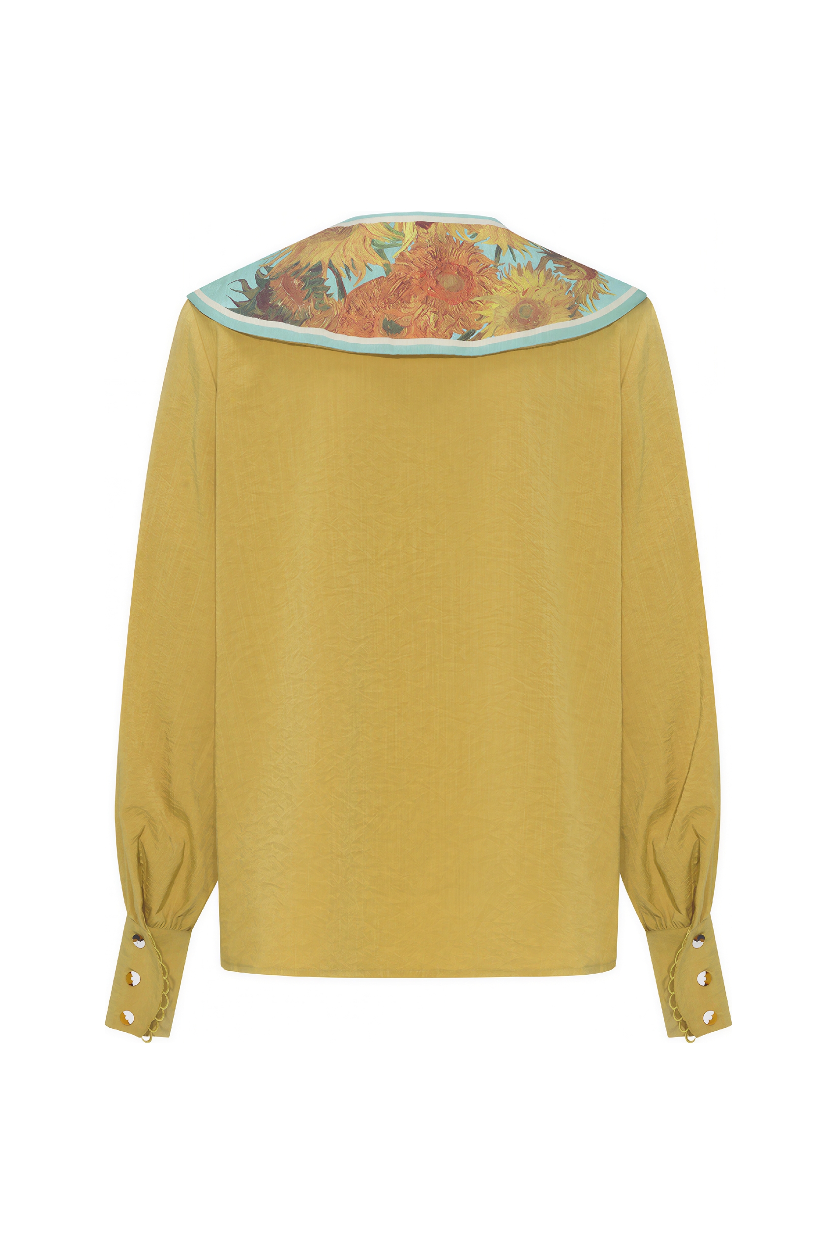 Van Gogh-Inspired Blue Sailor Collar Shirt