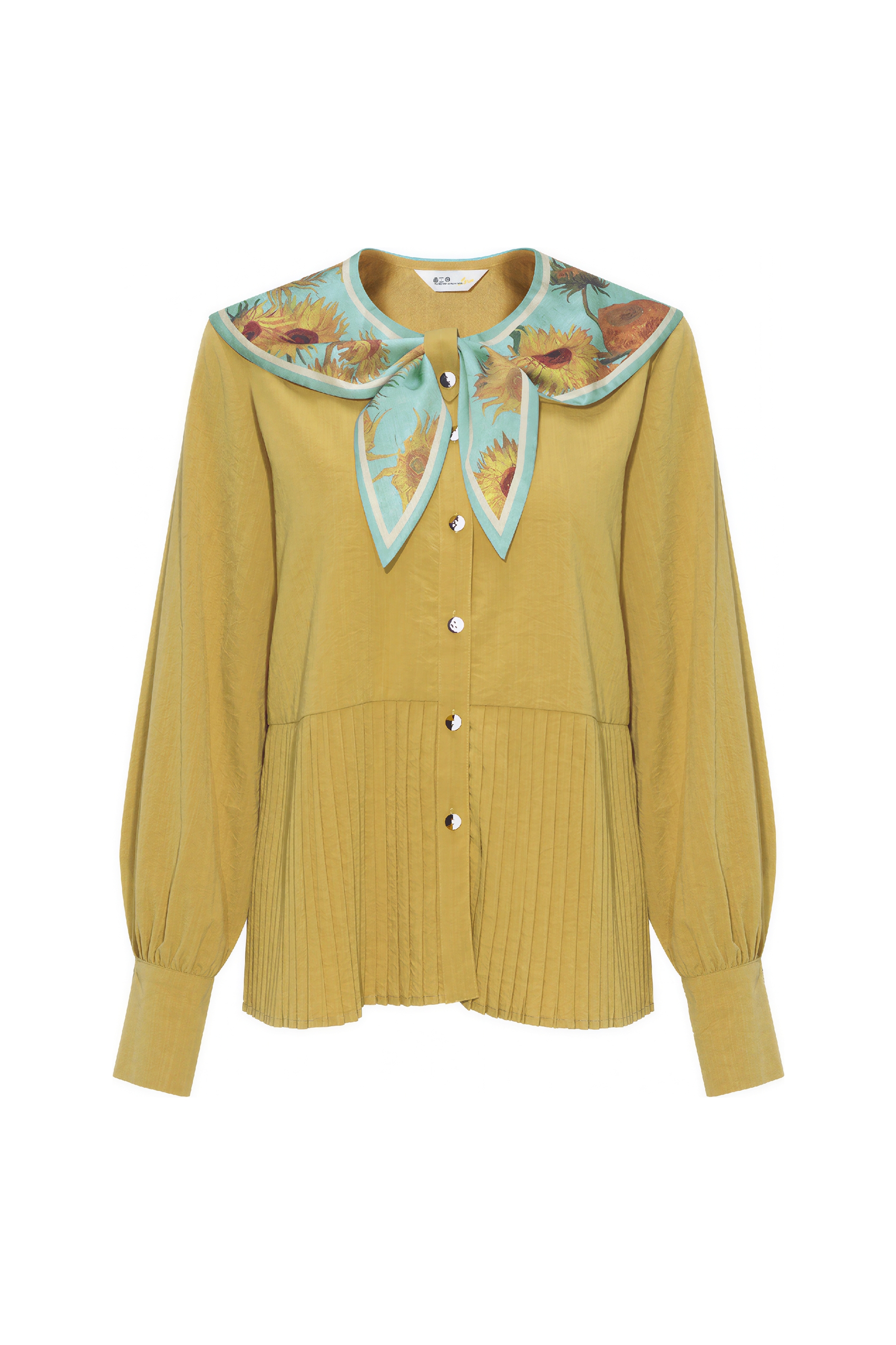 Van Gogh-Inspired Blue Sailor Collar Shirt