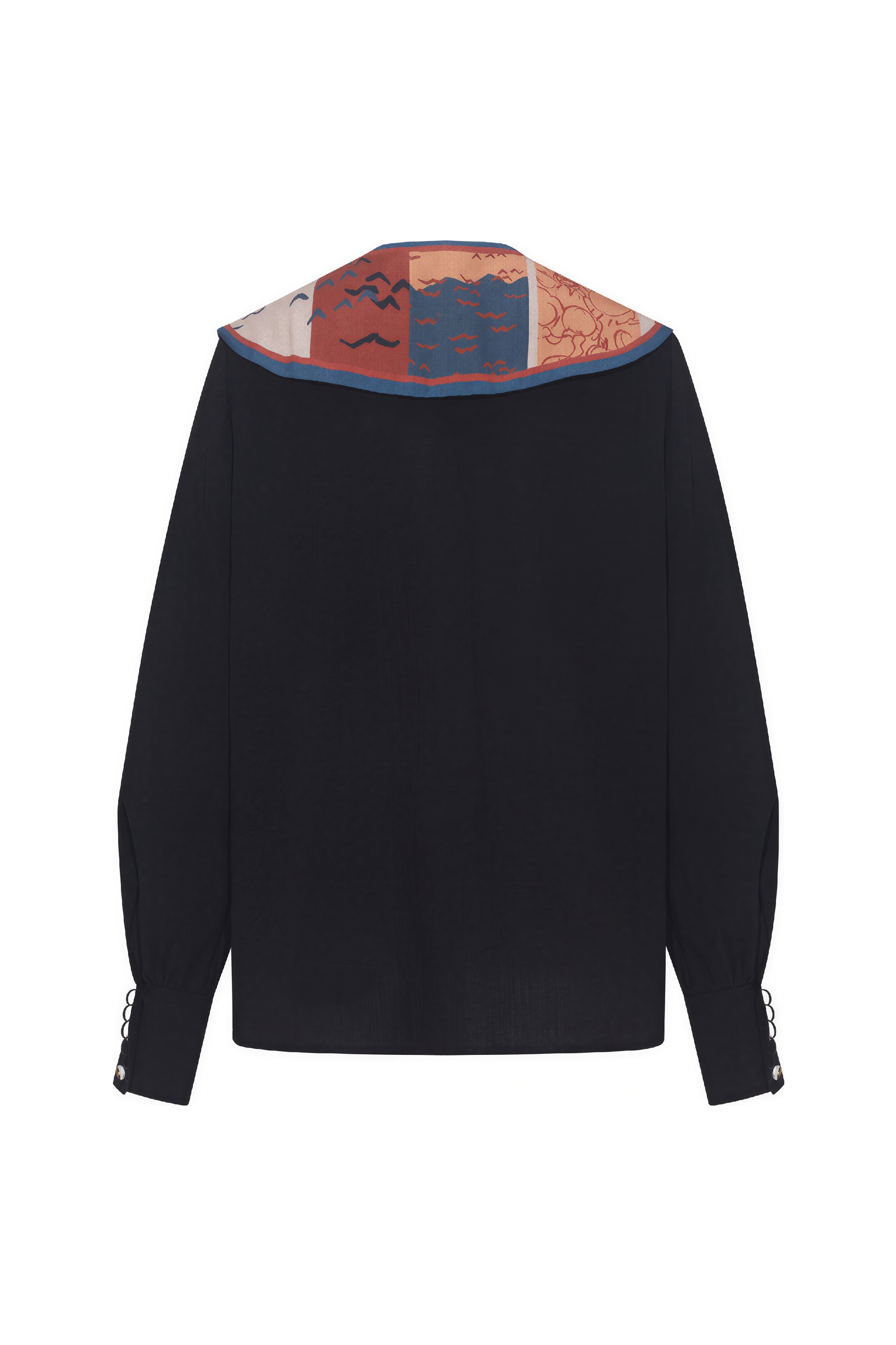 Van Gogh-Inspired Blue Sailor Collar Shirt