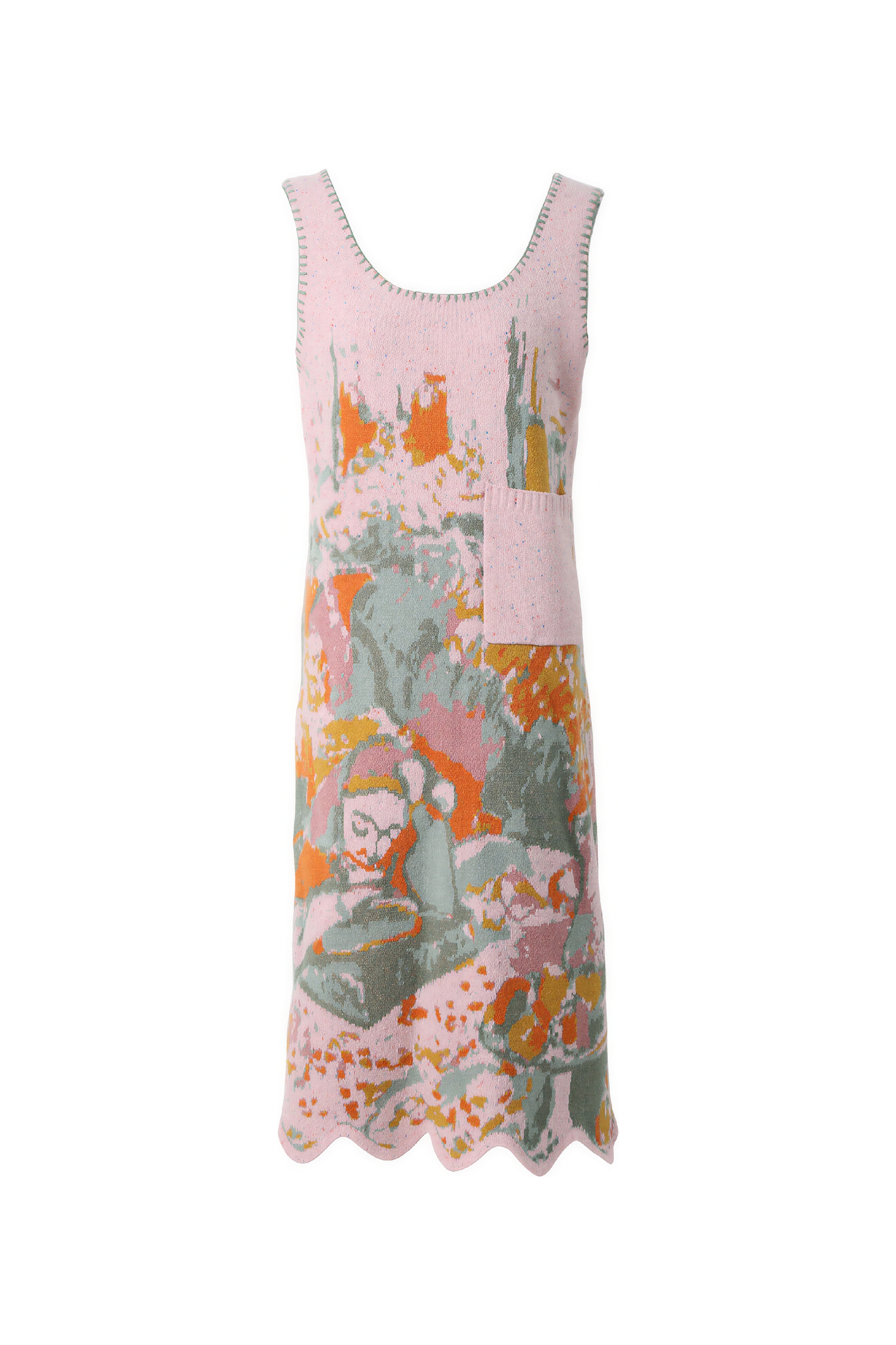 Pink sleeveless knitted sweater dress