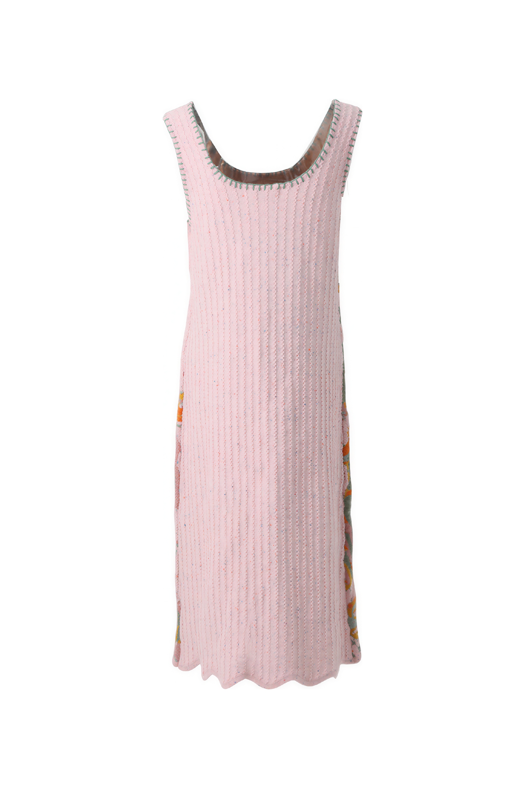 Pink sleeveless knitted sweater dress