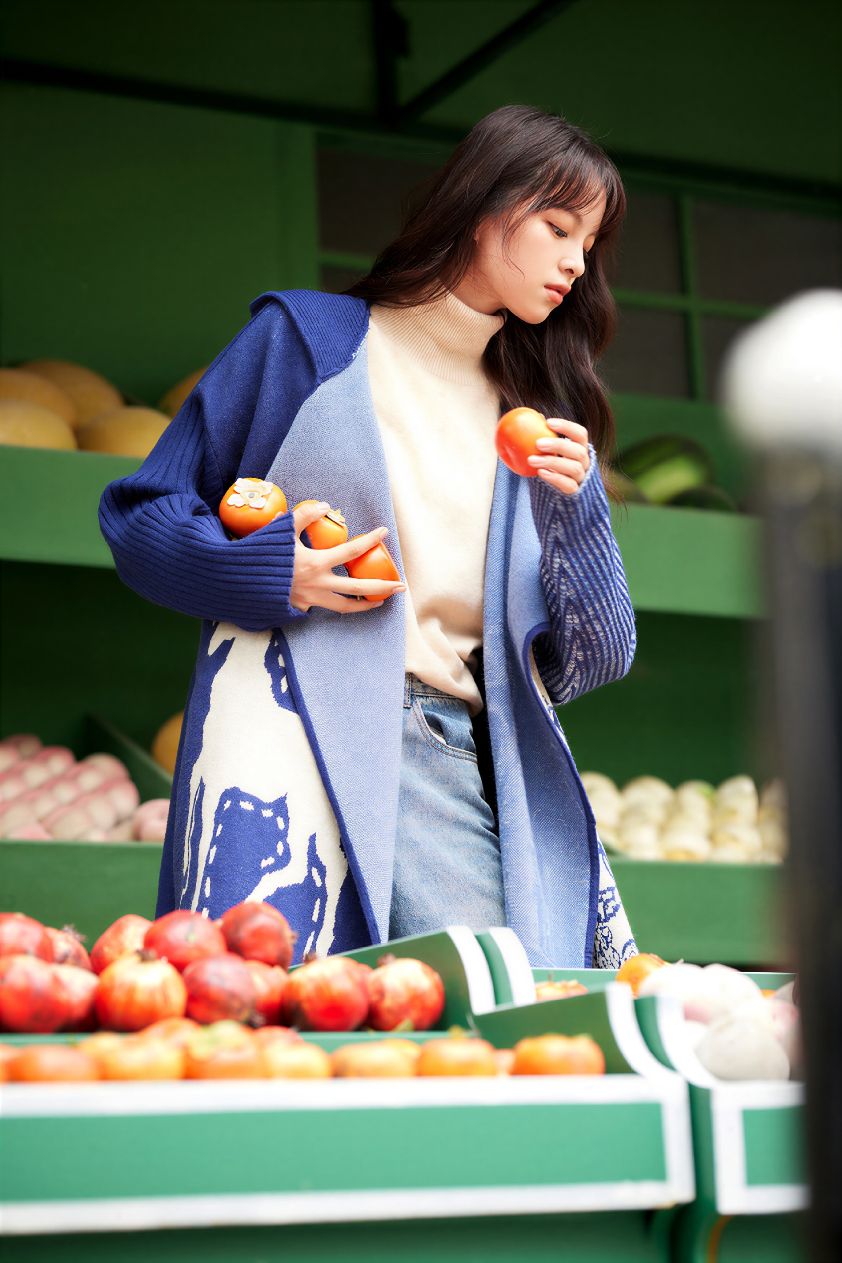 Van Gogh-Inspired Knit Poncho Cape Cardigan