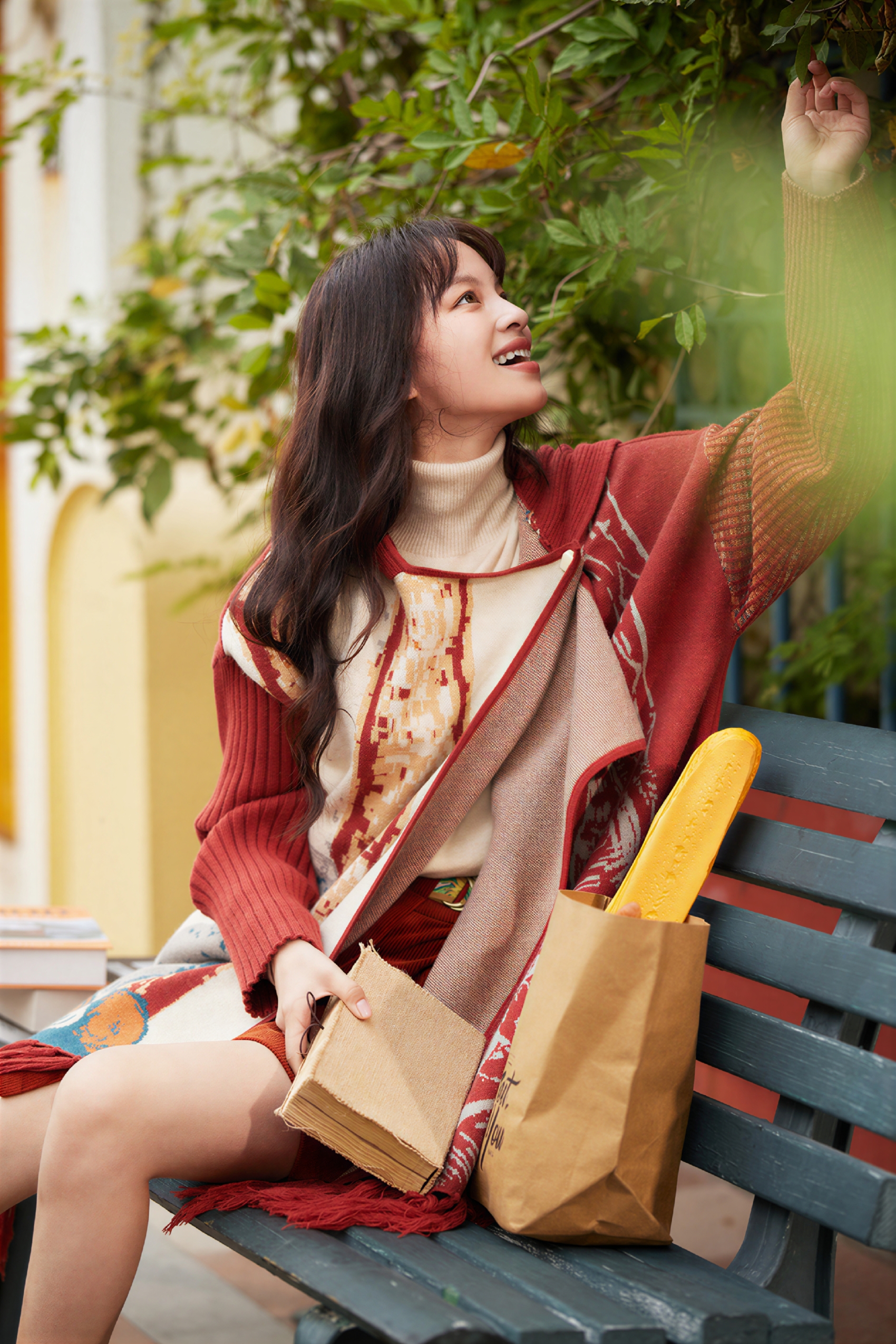 Van Gogh-Inspired Knit Poncho Cape Cardigan