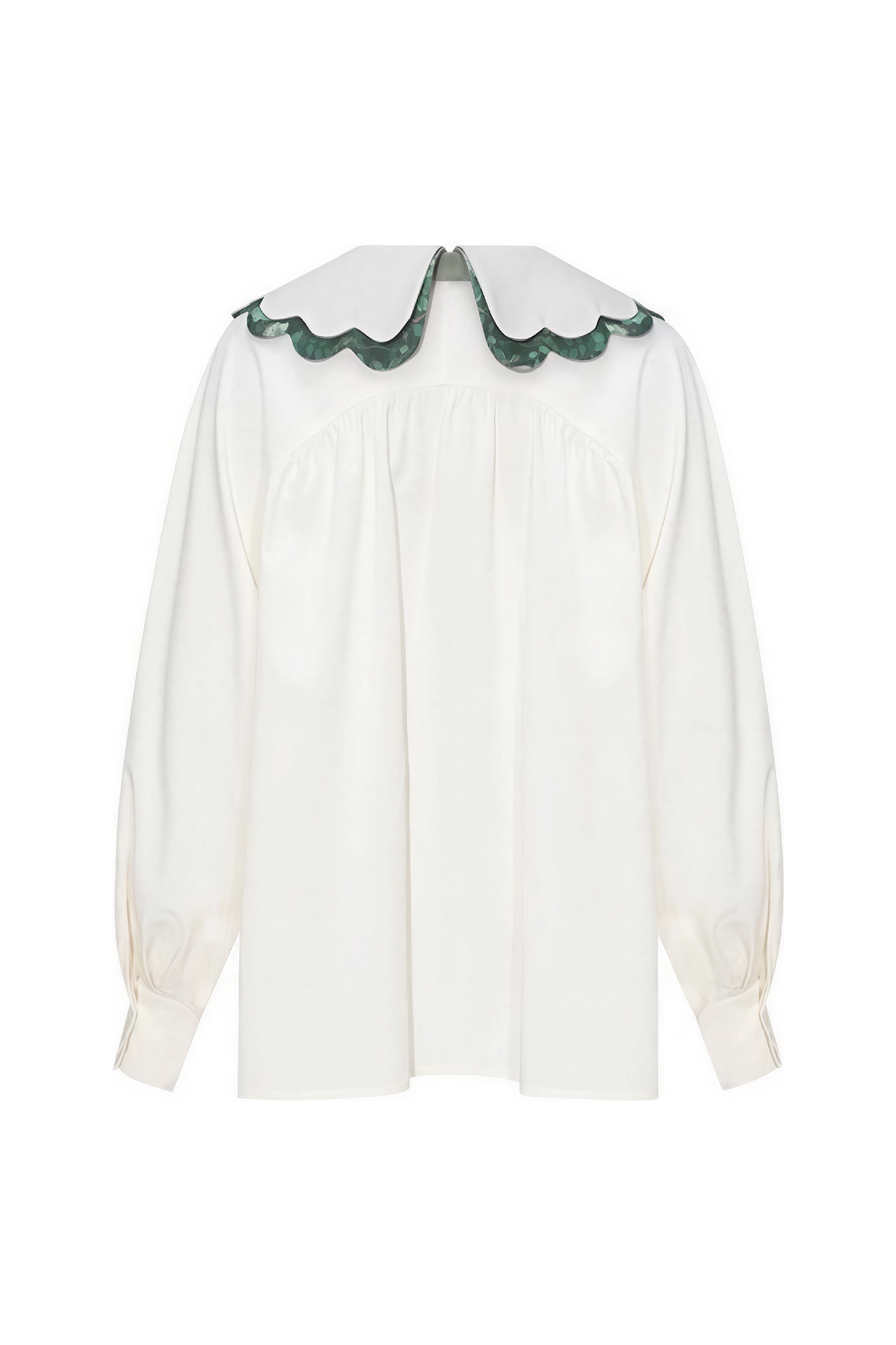 Van Gogh-Inspired Blue Peter Pan Collar Shirt