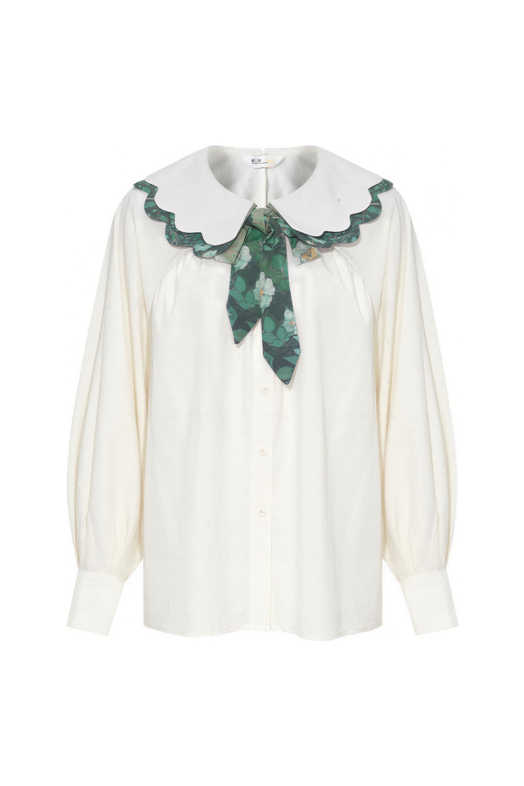 Van Gogh-Inspired Blue Peter Pan Collar Shirt