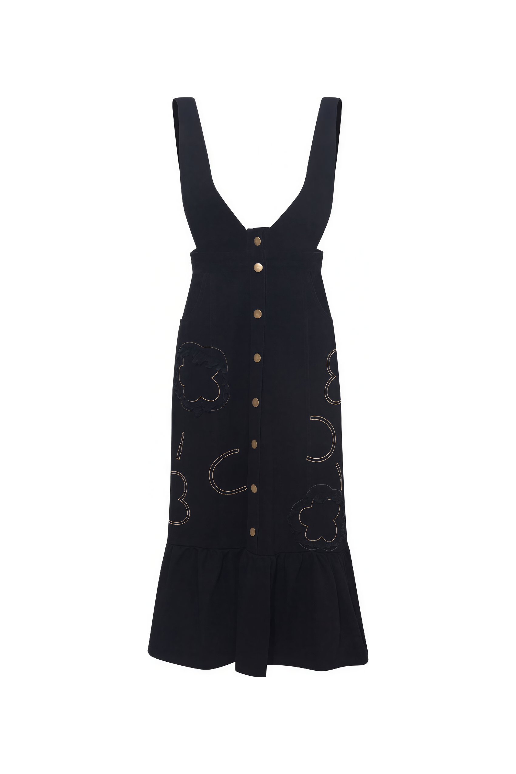 Retro design denim overalls dress