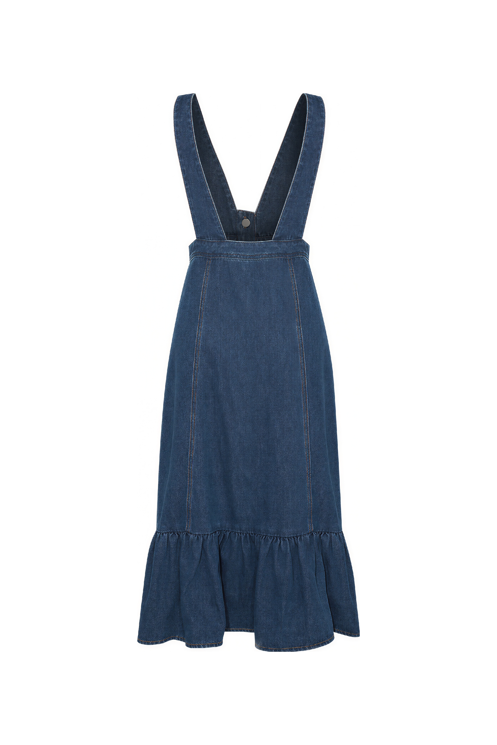 Retro design denim overalls dress