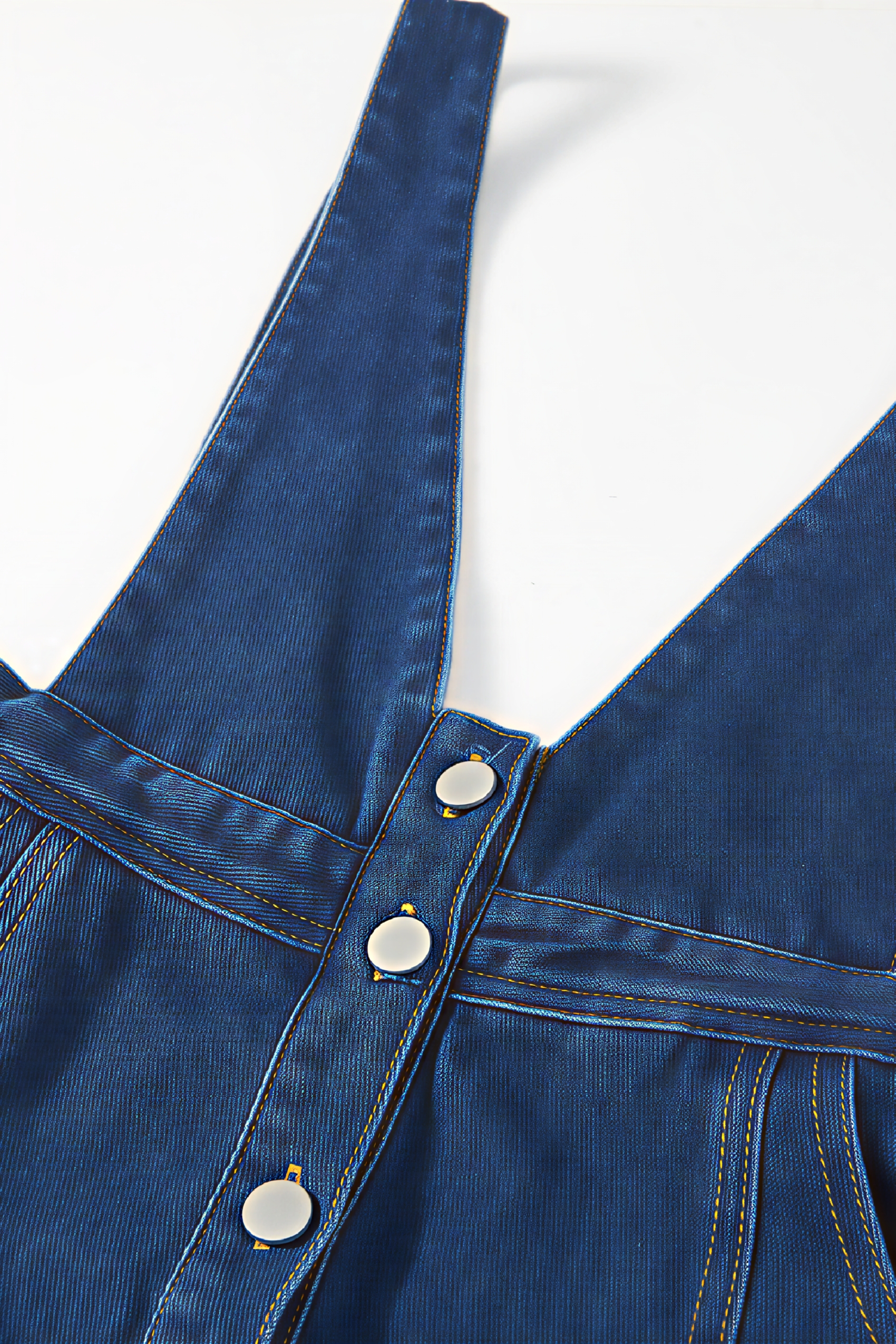 Retro design denim overalls dress