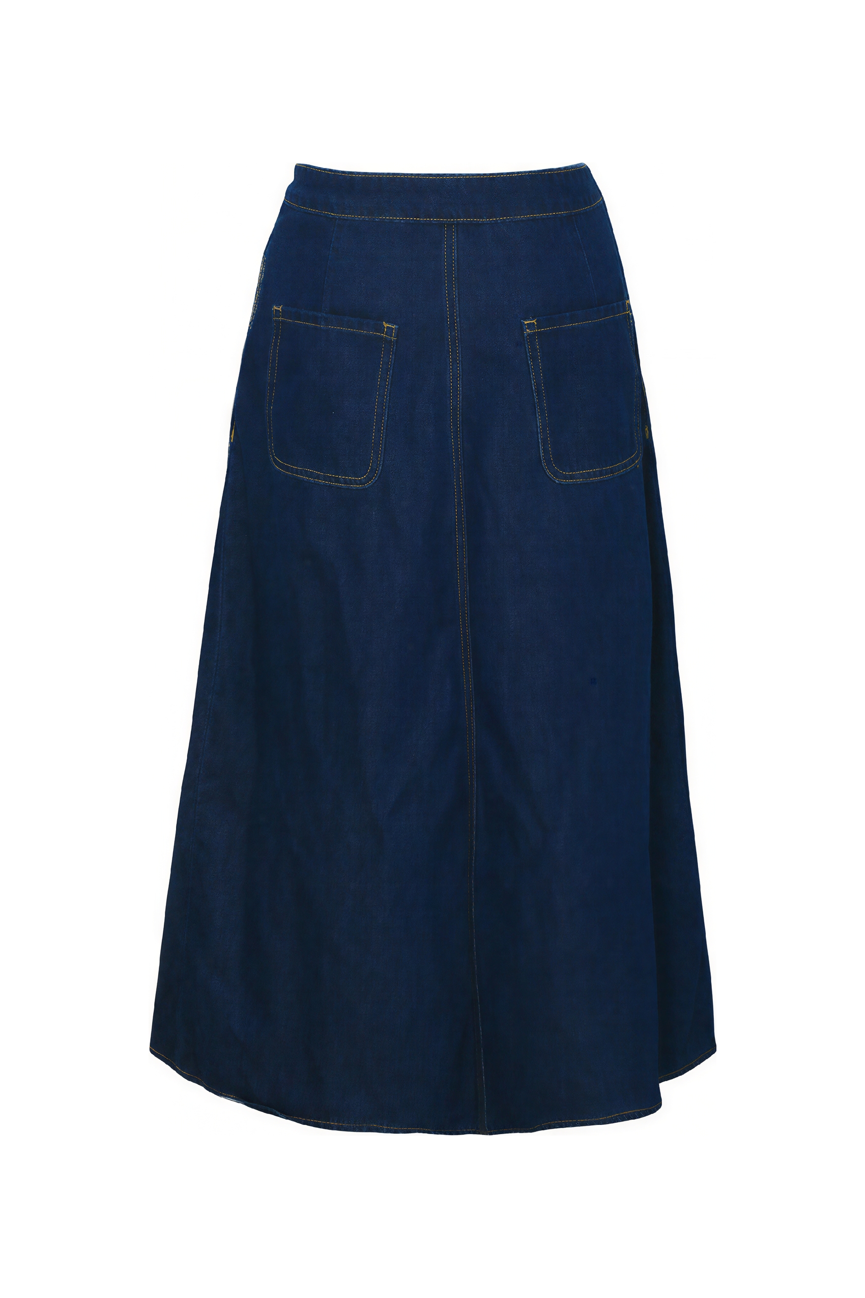 Van Gogh-Inspired High-Waisted A-Line Denim Skirt