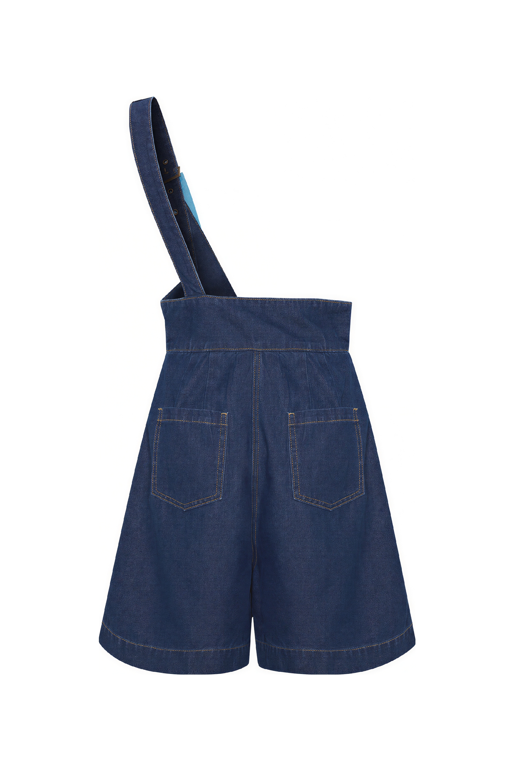 High-Waisted Wide-Leg Denim Overalls