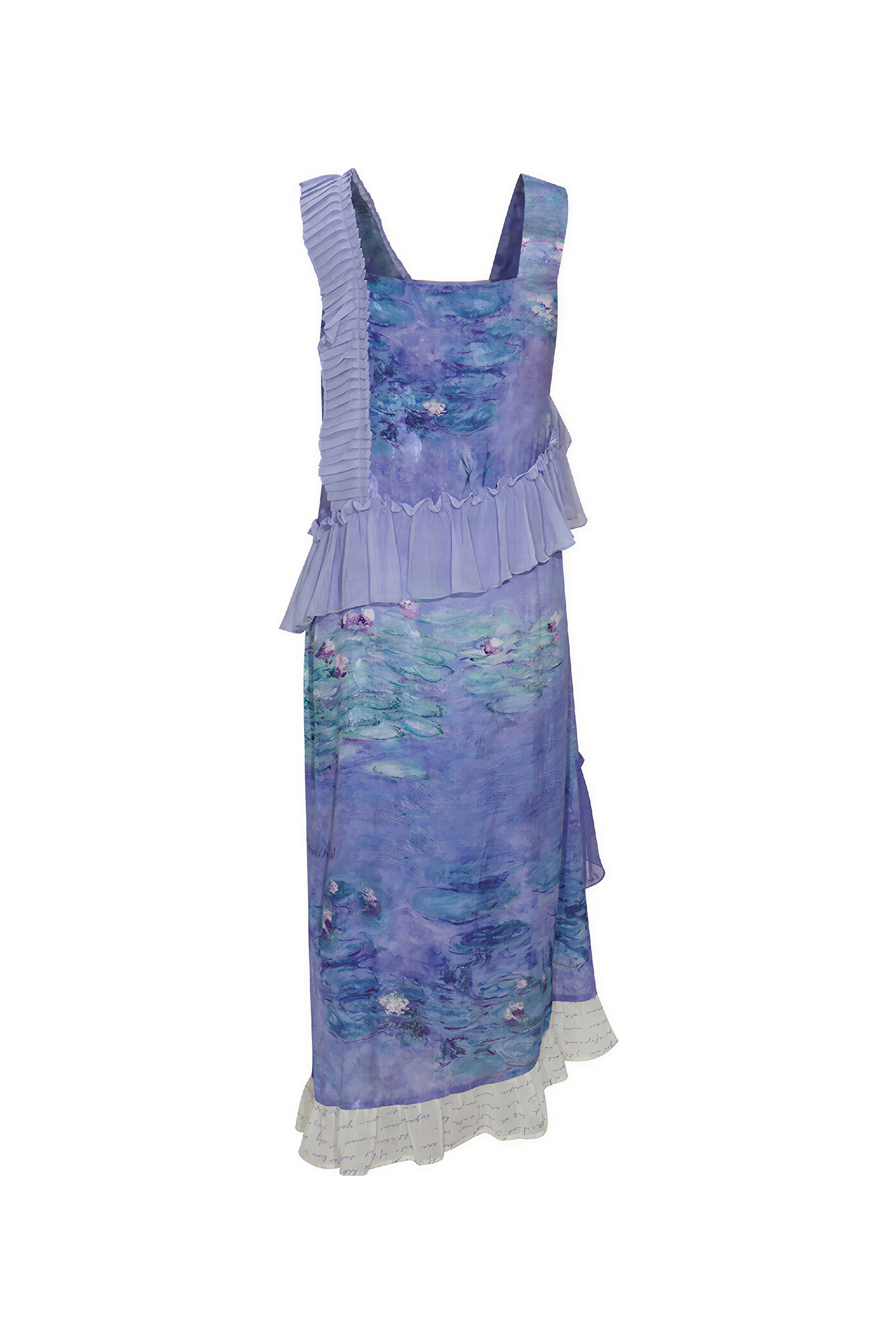 Monet-Inspired Oil Painting Print Slip Dress