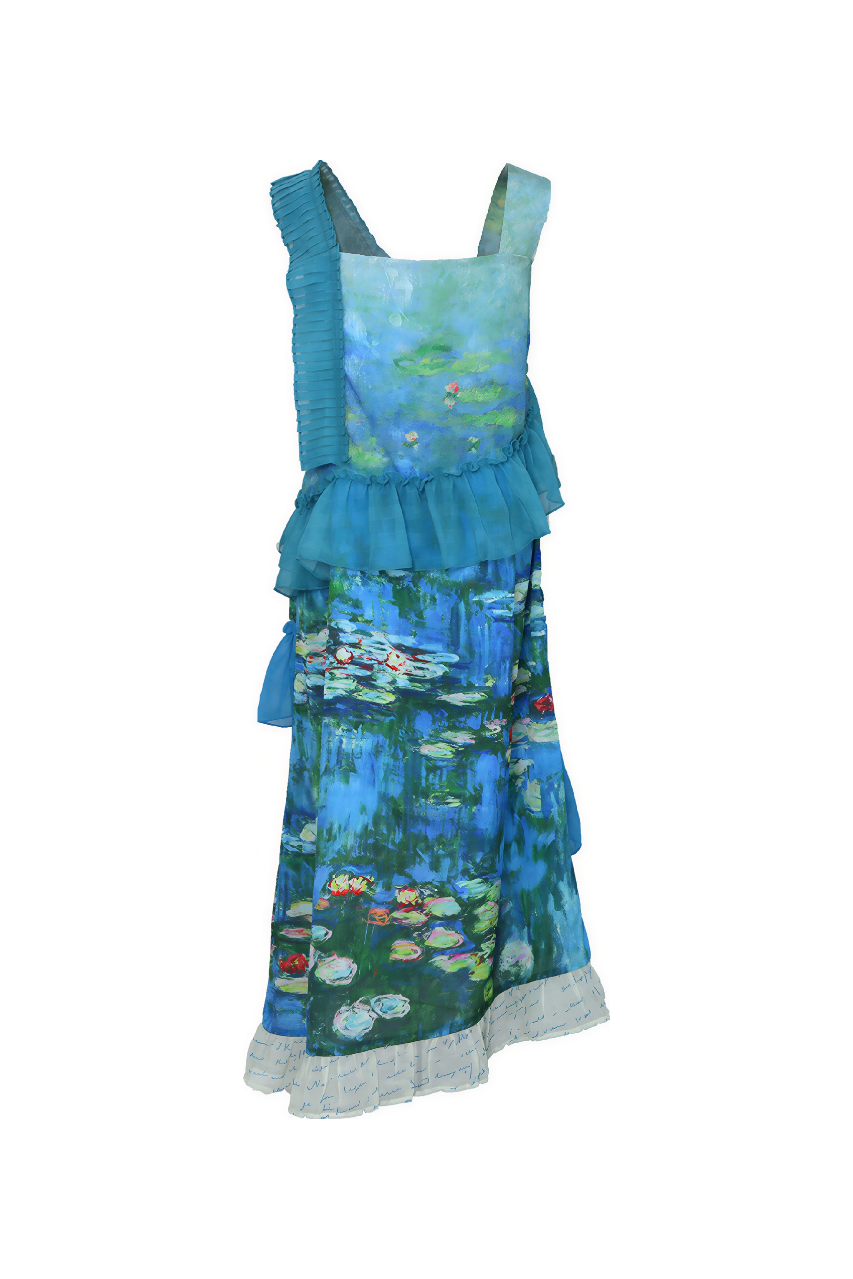 Monet-Inspired Oil Painting Print Slip Dress