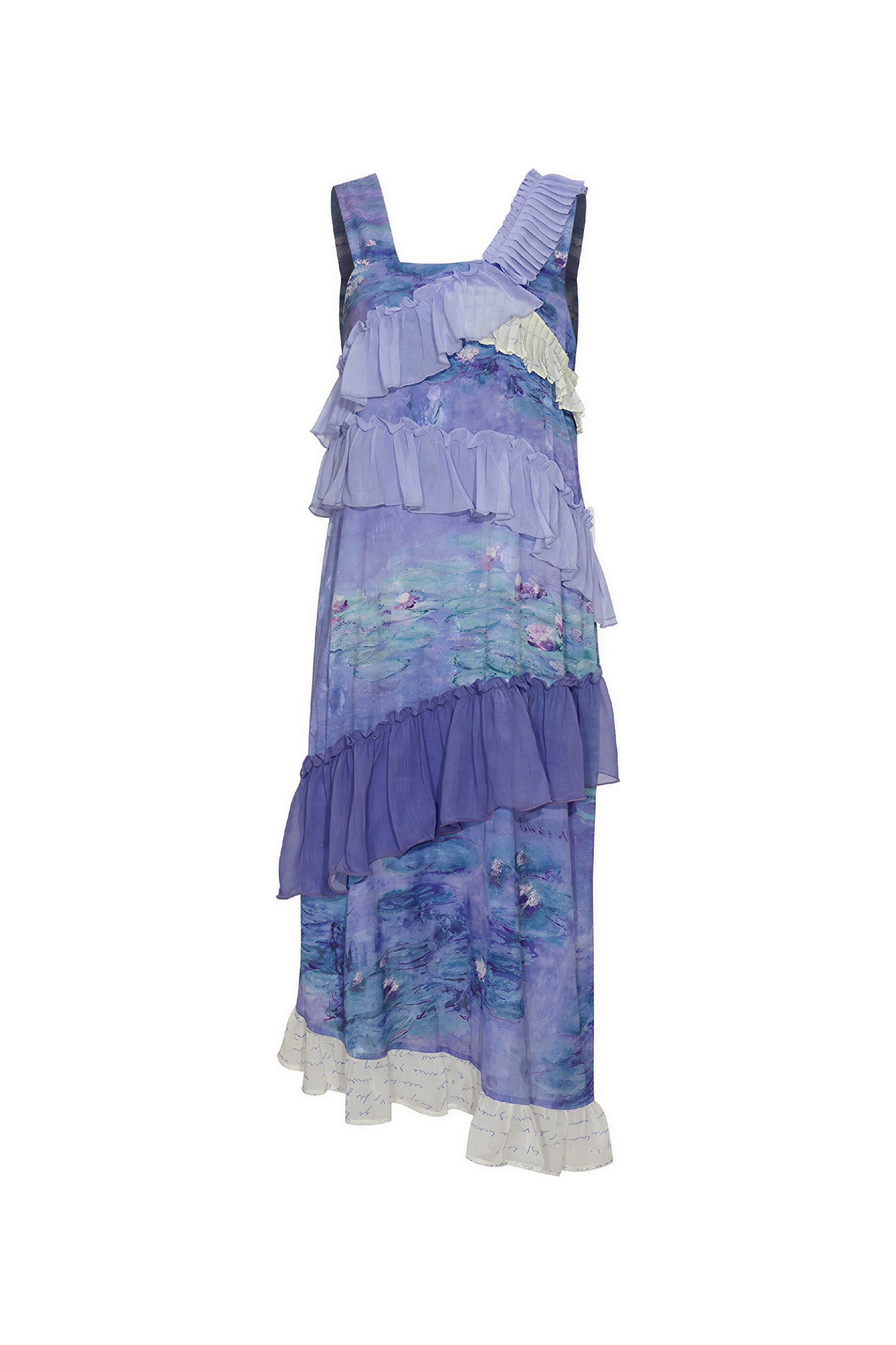 Monet-Inspired Oil Painting Print Slip Dress