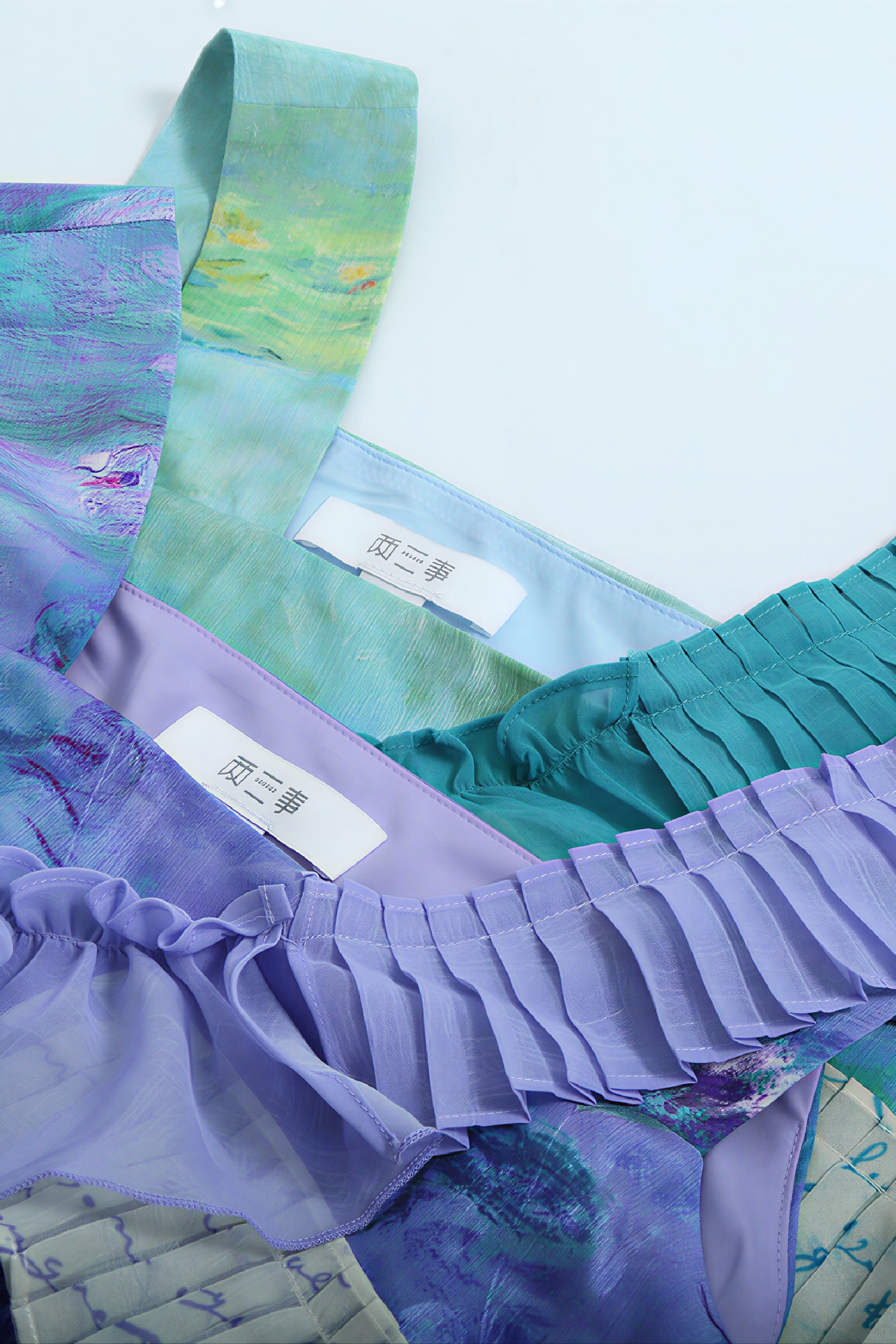 Monet-Inspired Oil Painting Print Slip Dress