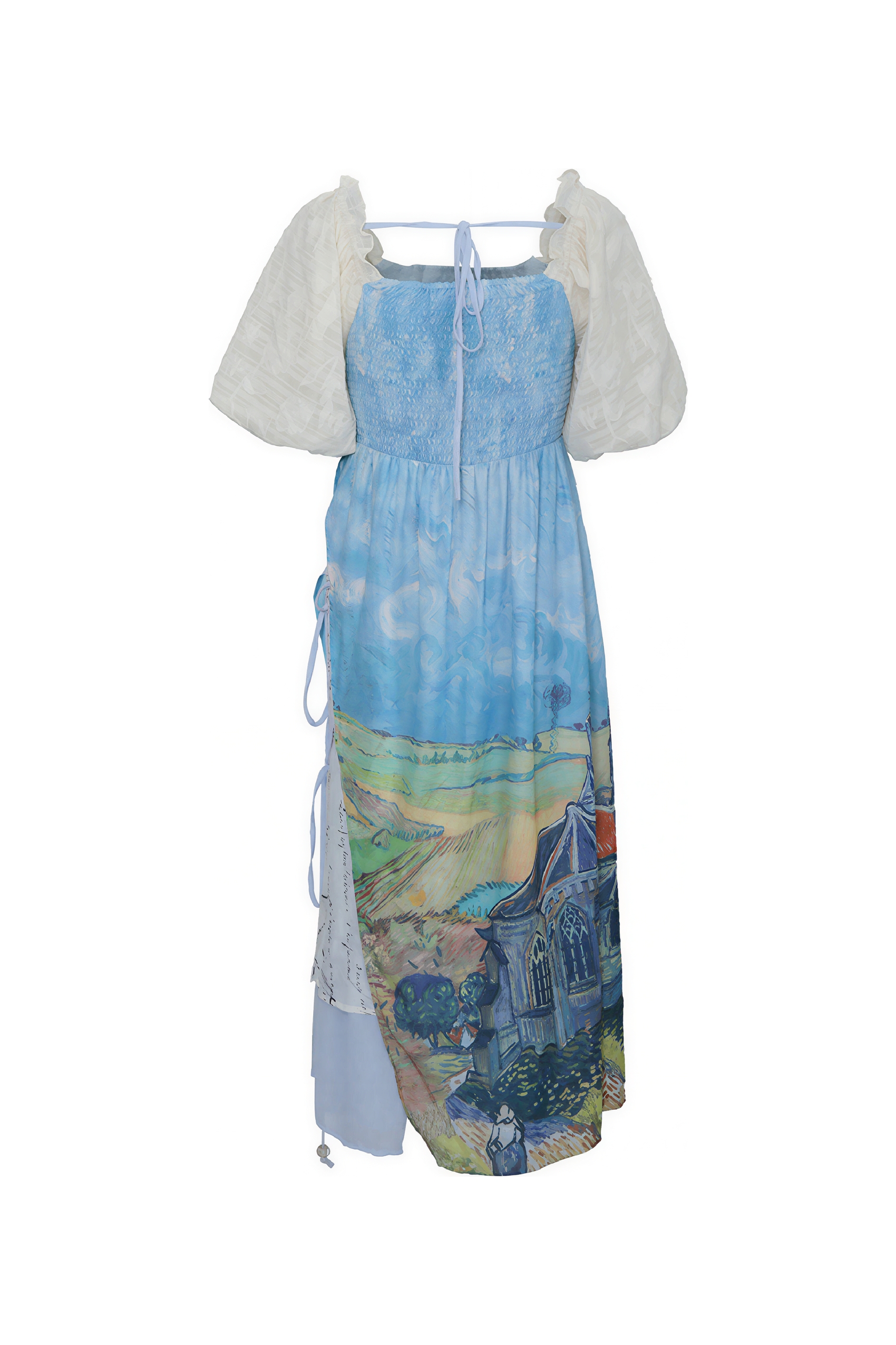 Van Gogh-Inspired Waist-Defined Dress-LYONSENS