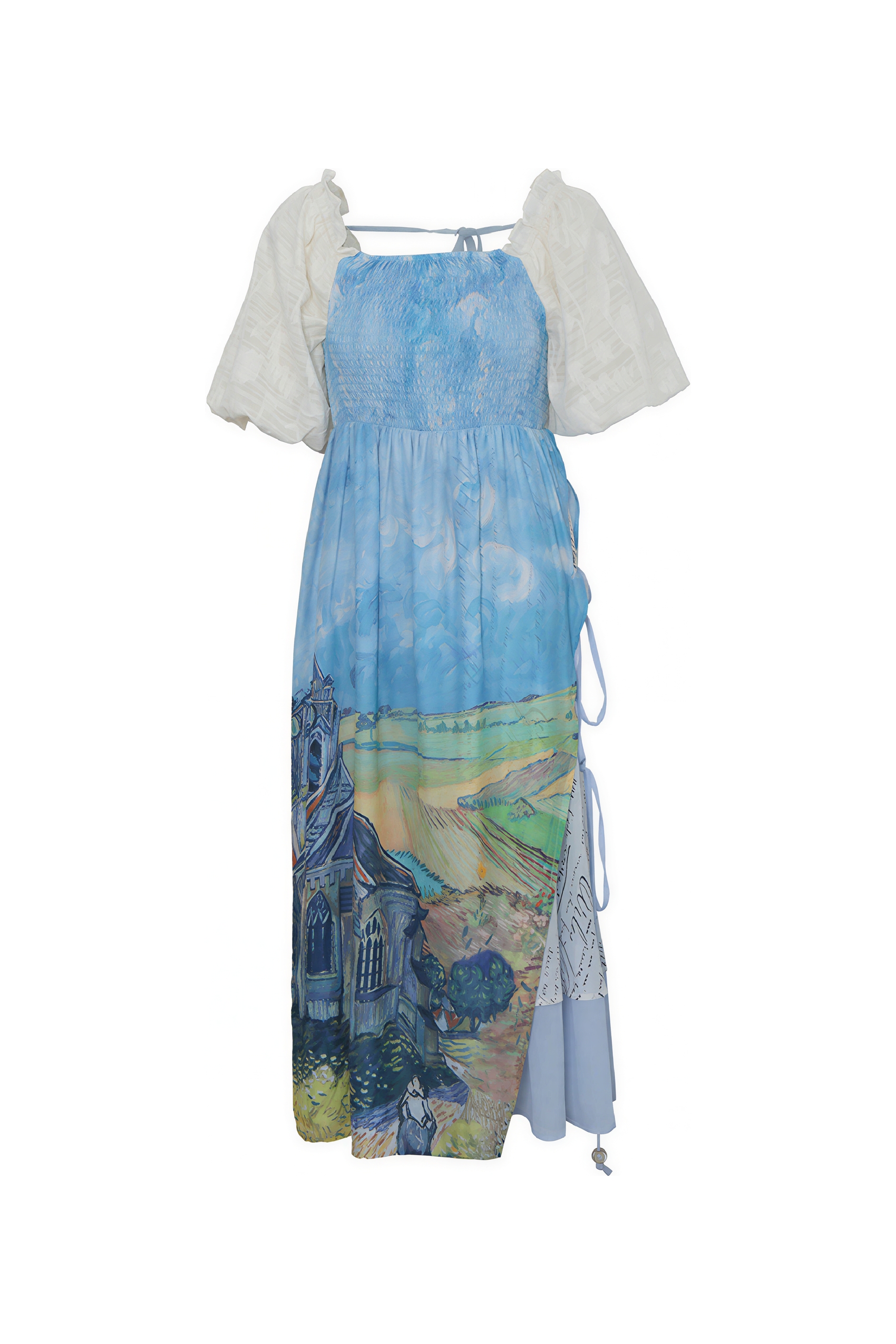 Van Gogh-Inspired Waist-Defined Dress-LYONSENS