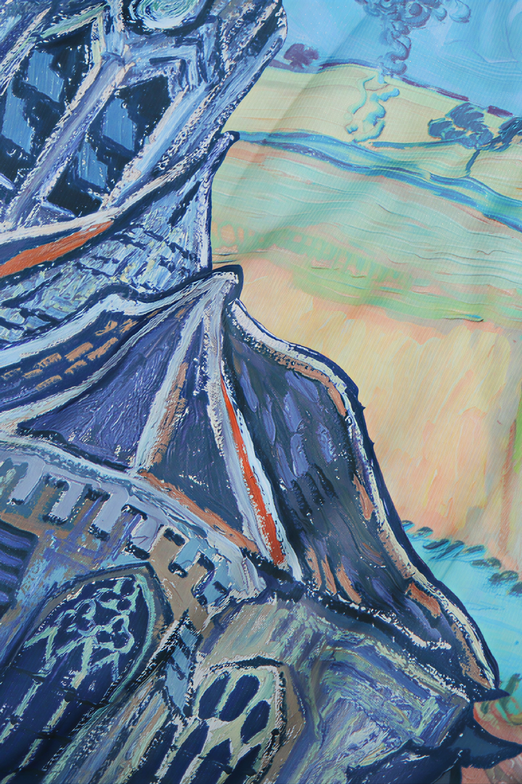 Van Gogh-Inspired Waist-Defined Dress-LYONSENS