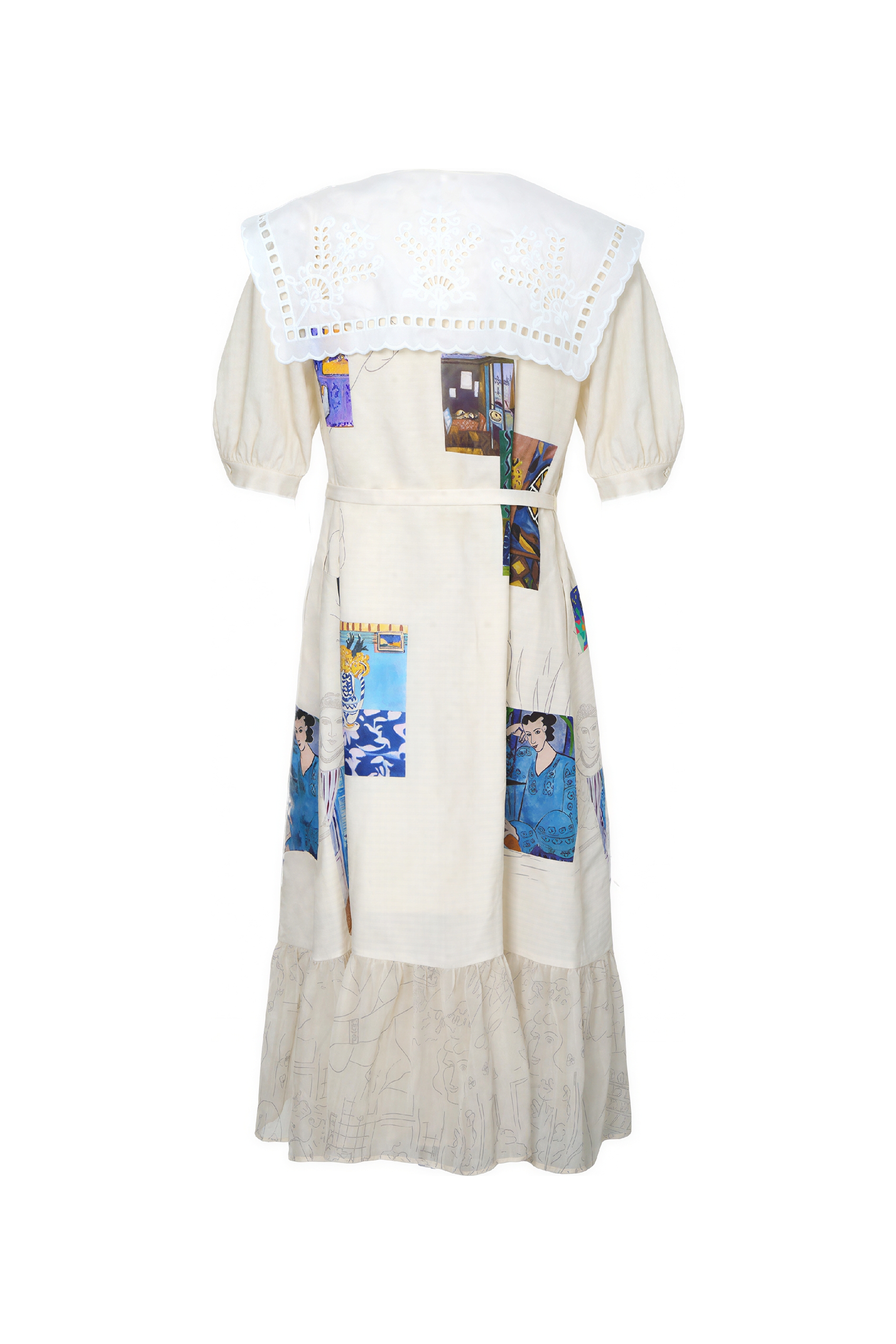 Forest-Style Lace & Printed Patchwork Dress | LYONSENS Women's Fashion