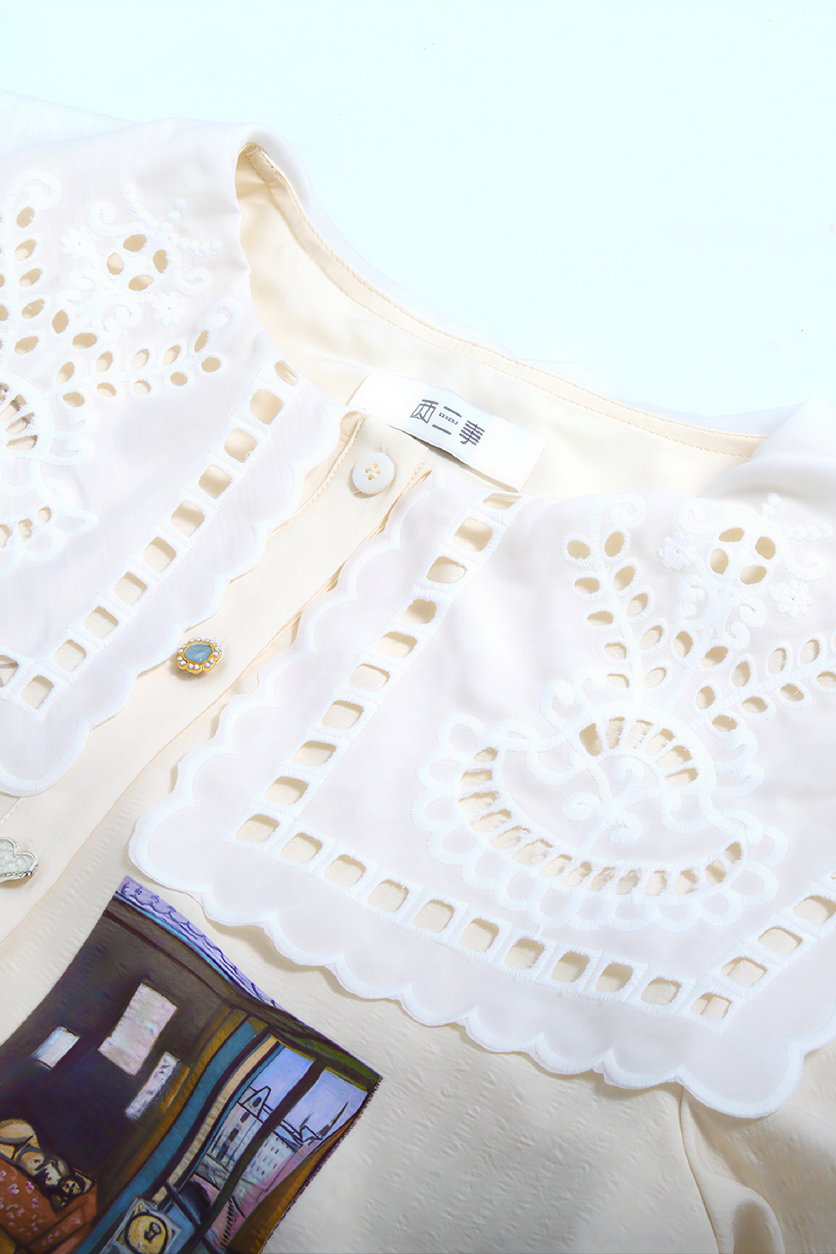 Forest-Style Lace & Printed Patchwork Dress | LYONSENS Women's Fashion