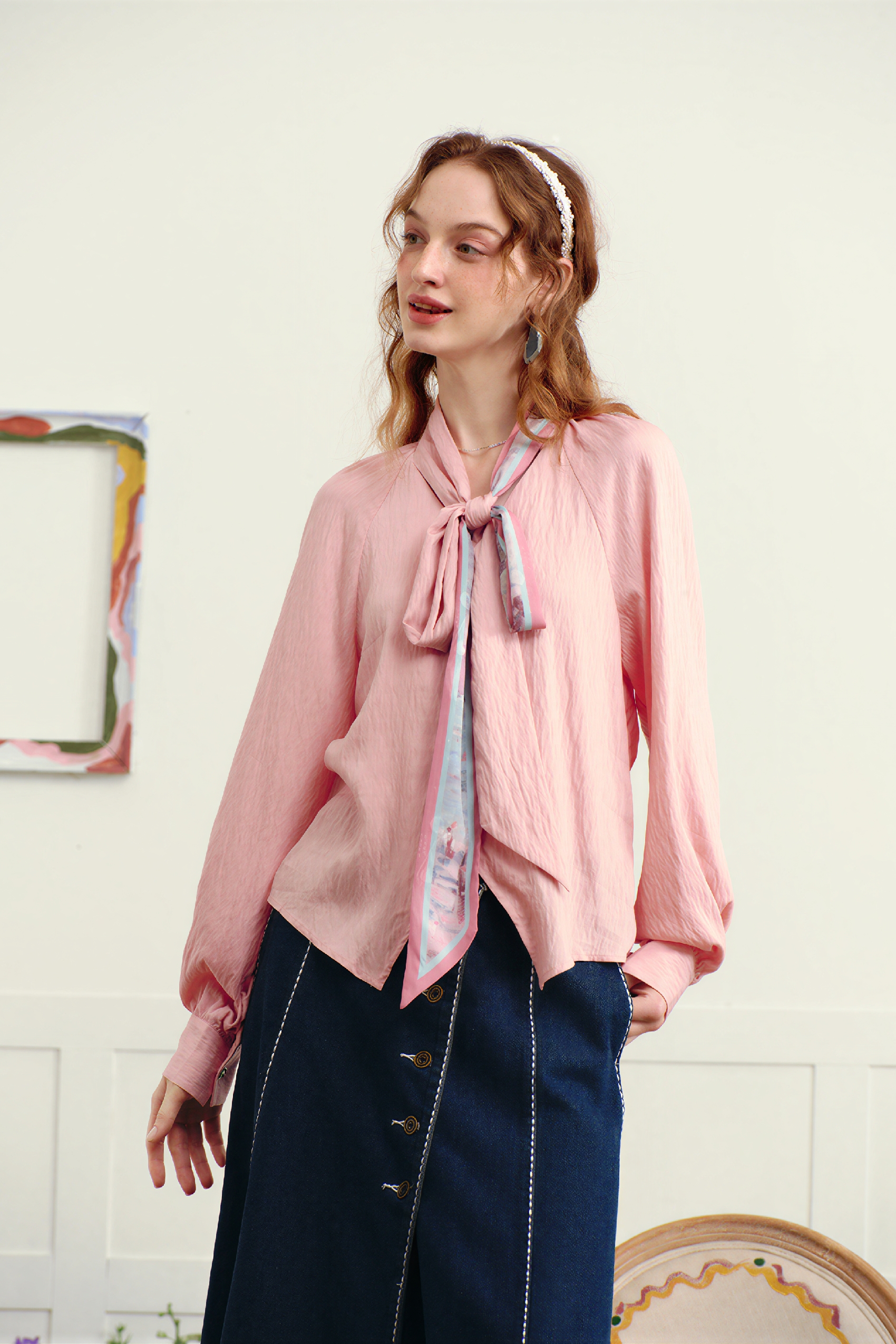 Monet-Inspired French Designer Cropped Shirt-LYONSENS