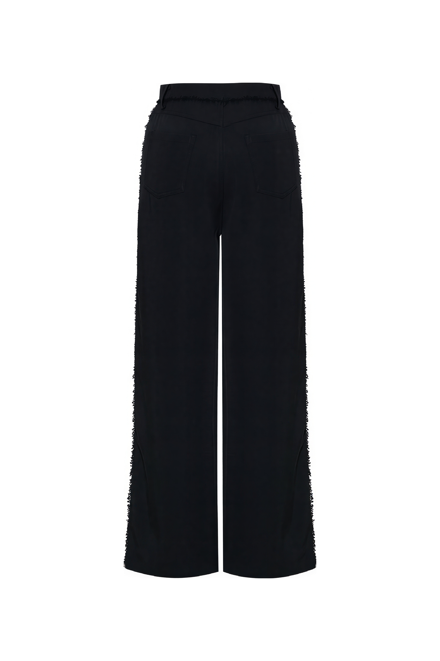 High-Waisted Straight-Leg Raw-Edge Pants-LYONSENS