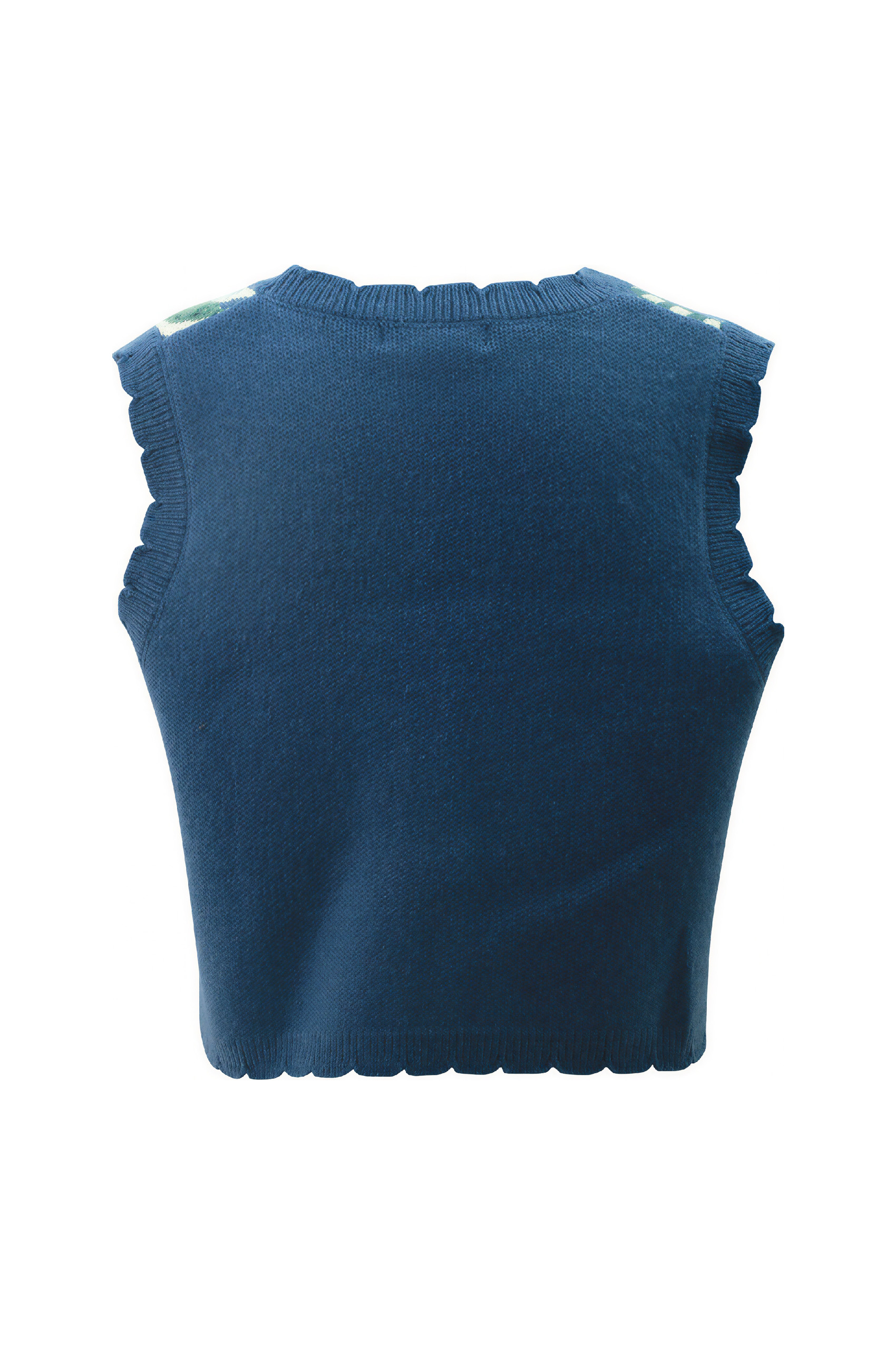 Van Gogh-Inspired V-Neck Chinese-Style Knit Vest