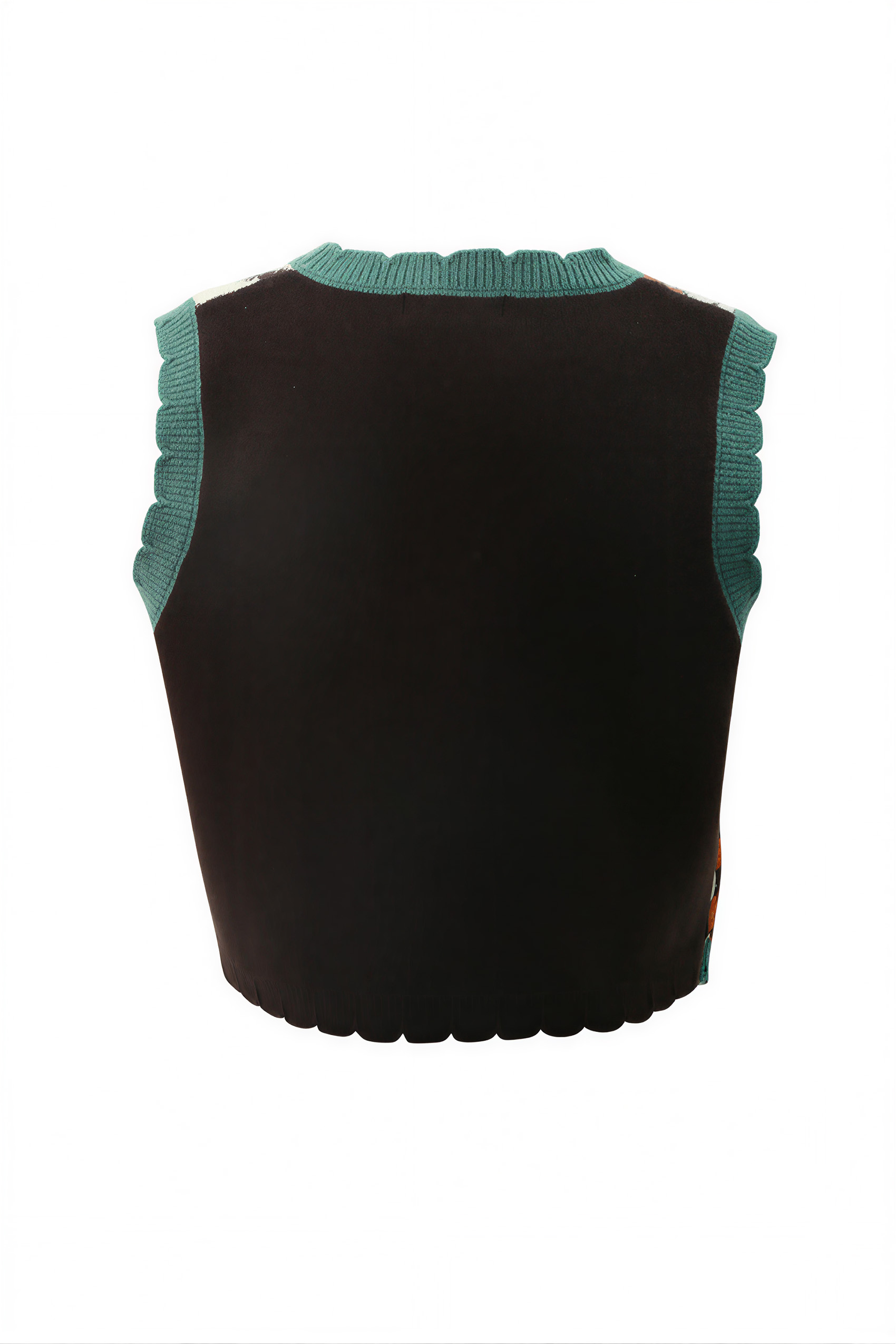 Van Gogh-Inspired V-Neck Chinese-Style Knit Vest