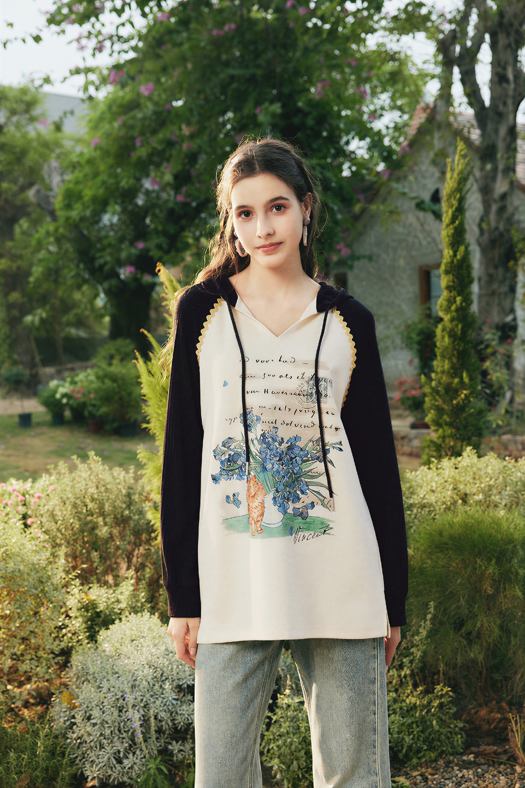 Van Gogh-Inspired Art Print Slim-Fit T-Shirt