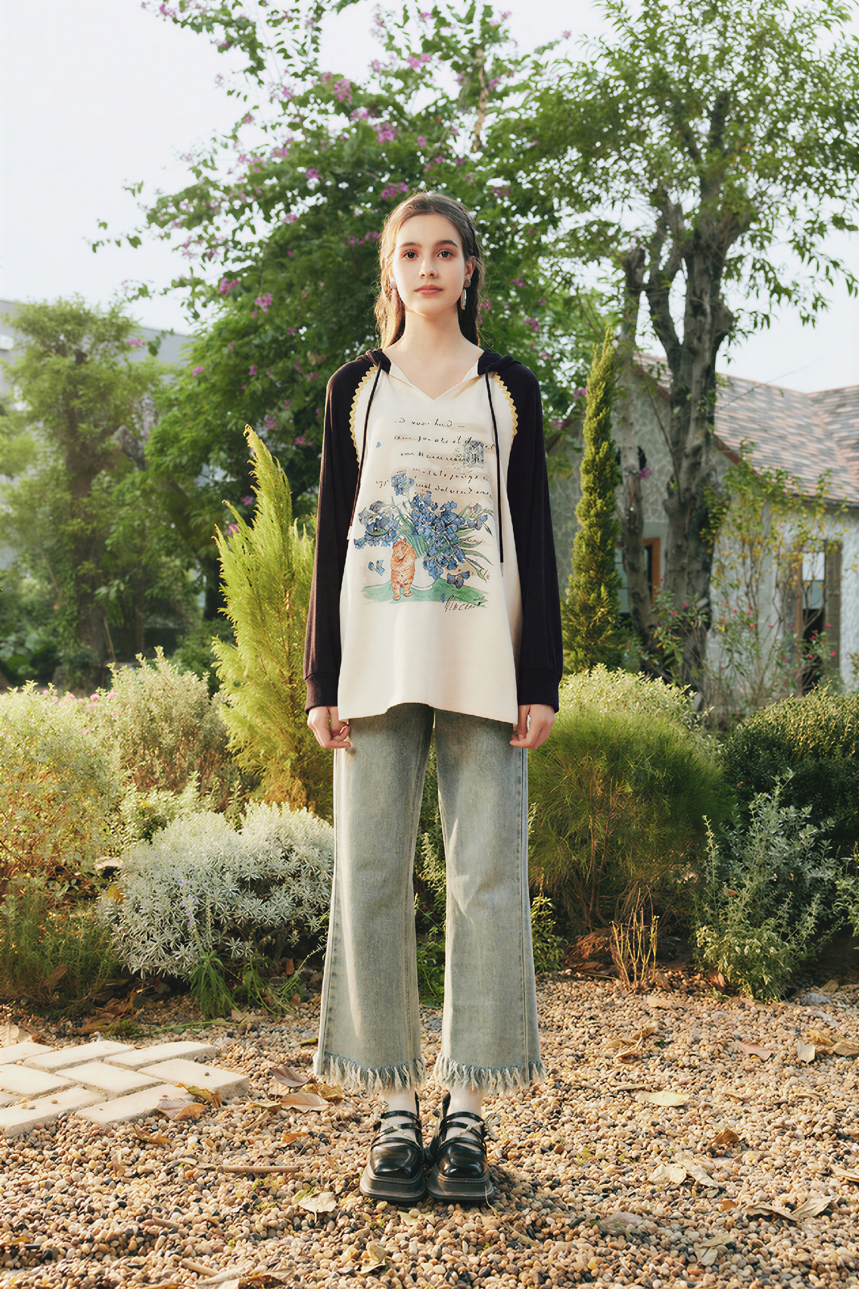 Van Gogh-Inspired Art Print Slim-Fit T-Shirt