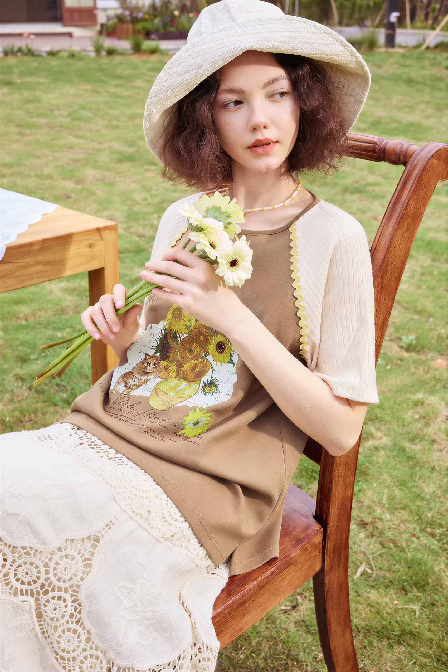 Van Gogh-Inspired Relaxed Print T-Shirt-LYONSENS