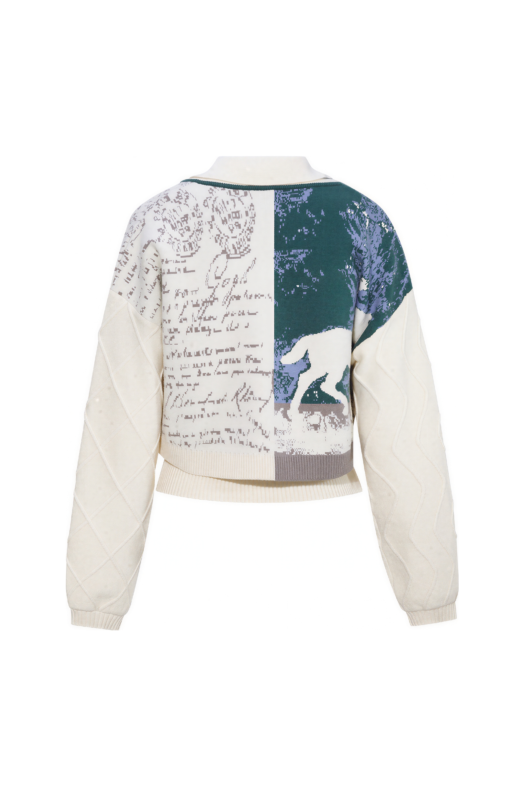 Van Gogh-Inspired Fitted Knit Two-Piece Set