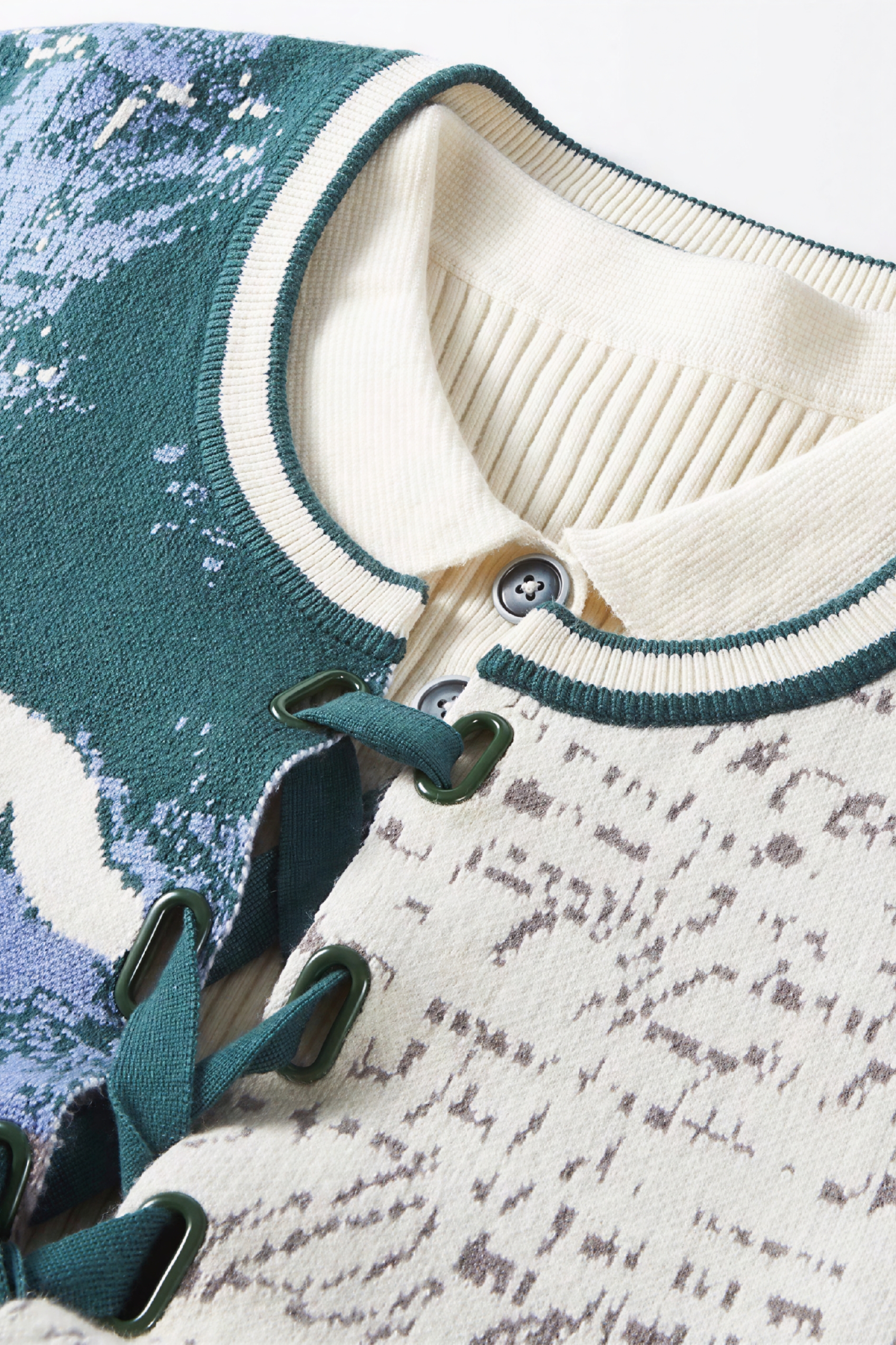 Van Gogh-Inspired Fitted Knit Two-Piece Set