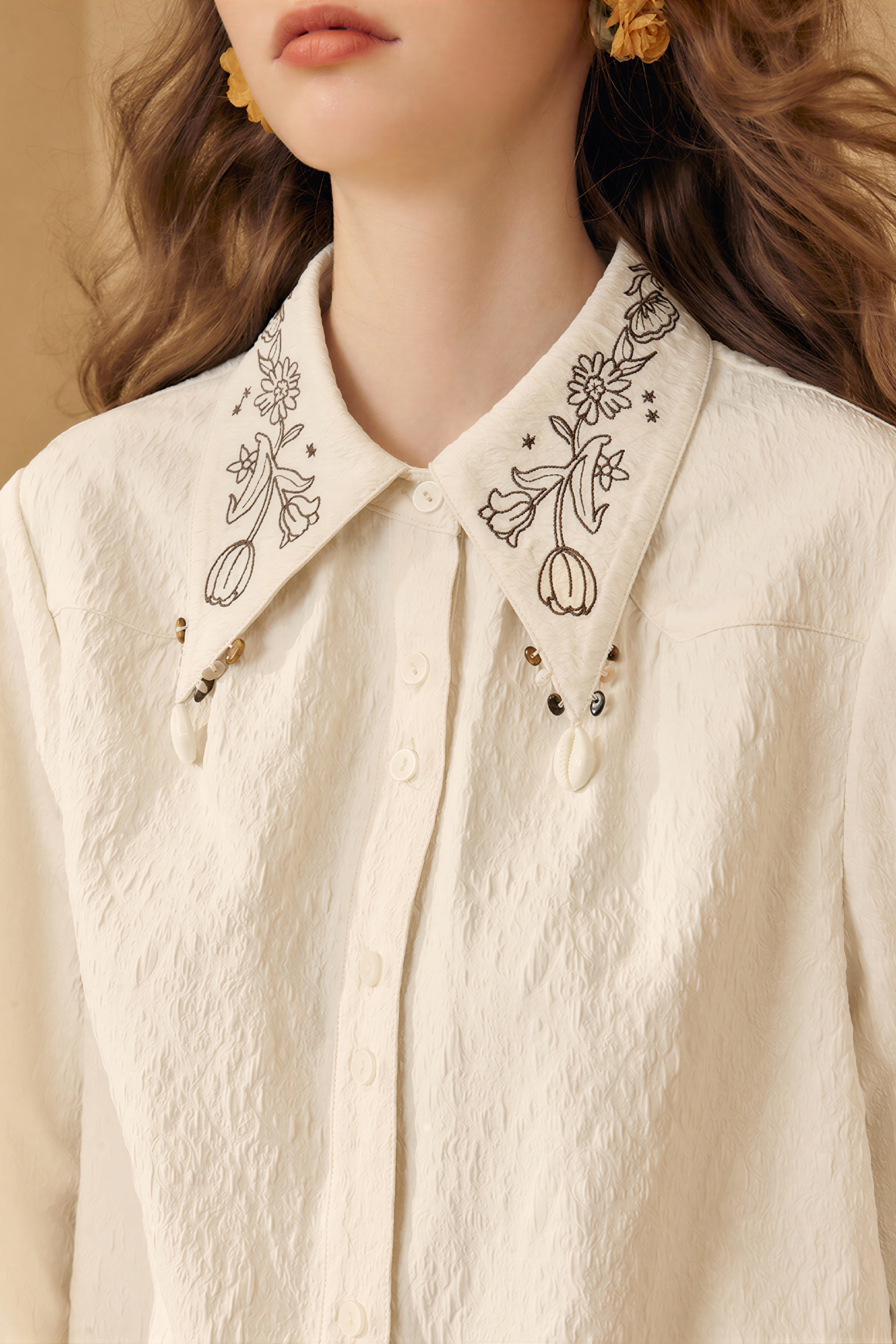 Long-sleeved French-style shirt