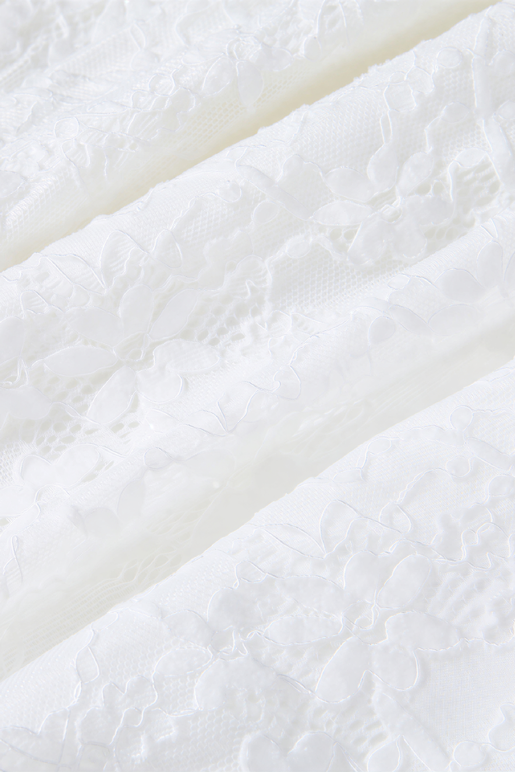 White High-Waist Lace Skirt