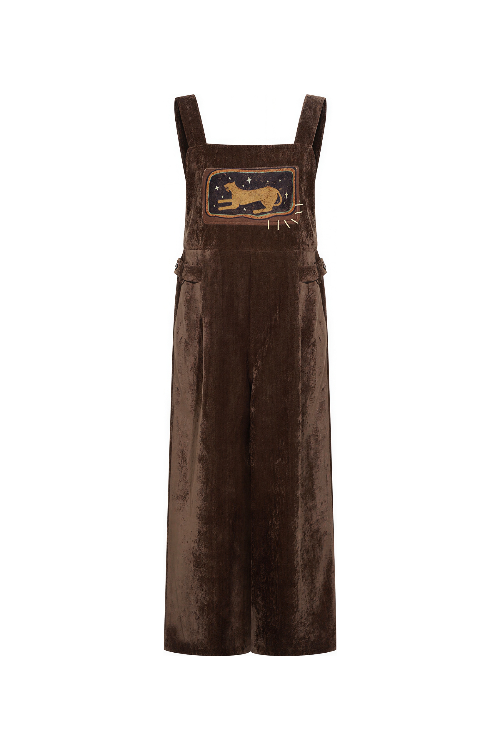 Loose-fitting straight-leg overalls/jumpsuit