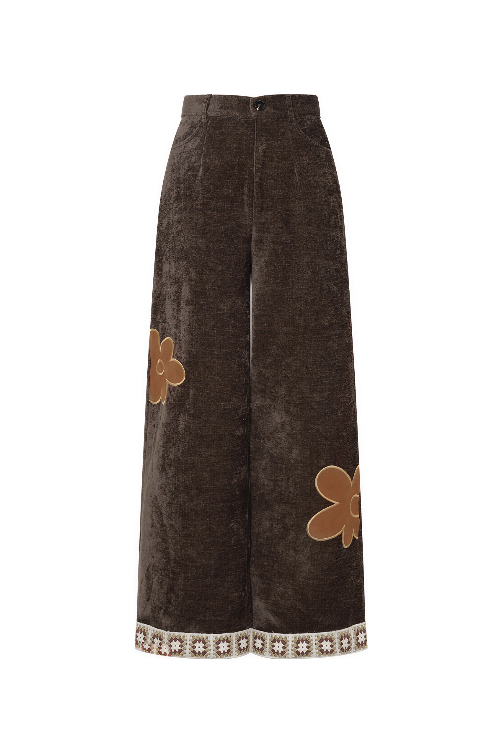 Crocheted Thick Straight Leg Casual Pants