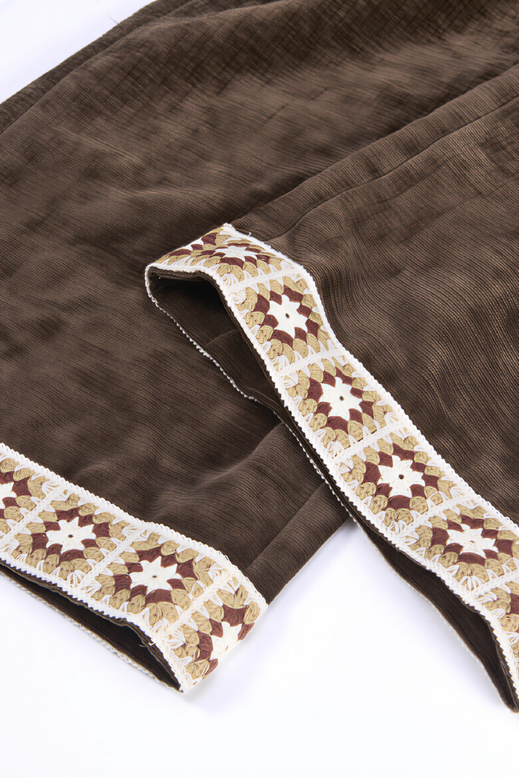 Crocheted Thick Straight Leg Casual Pants