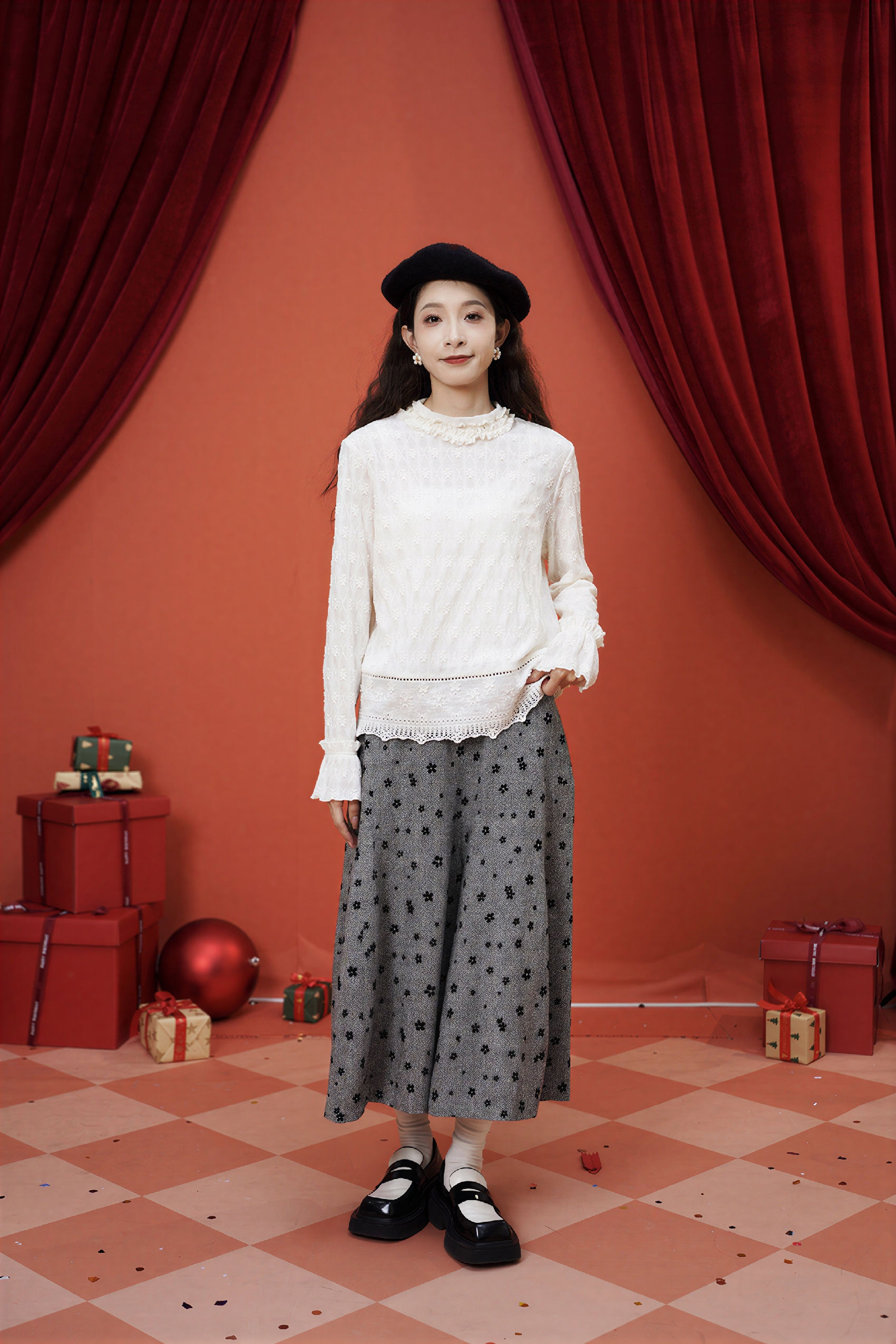 Vintage Floral Wide-Leg Skort | LYONSENS Women's Fashion