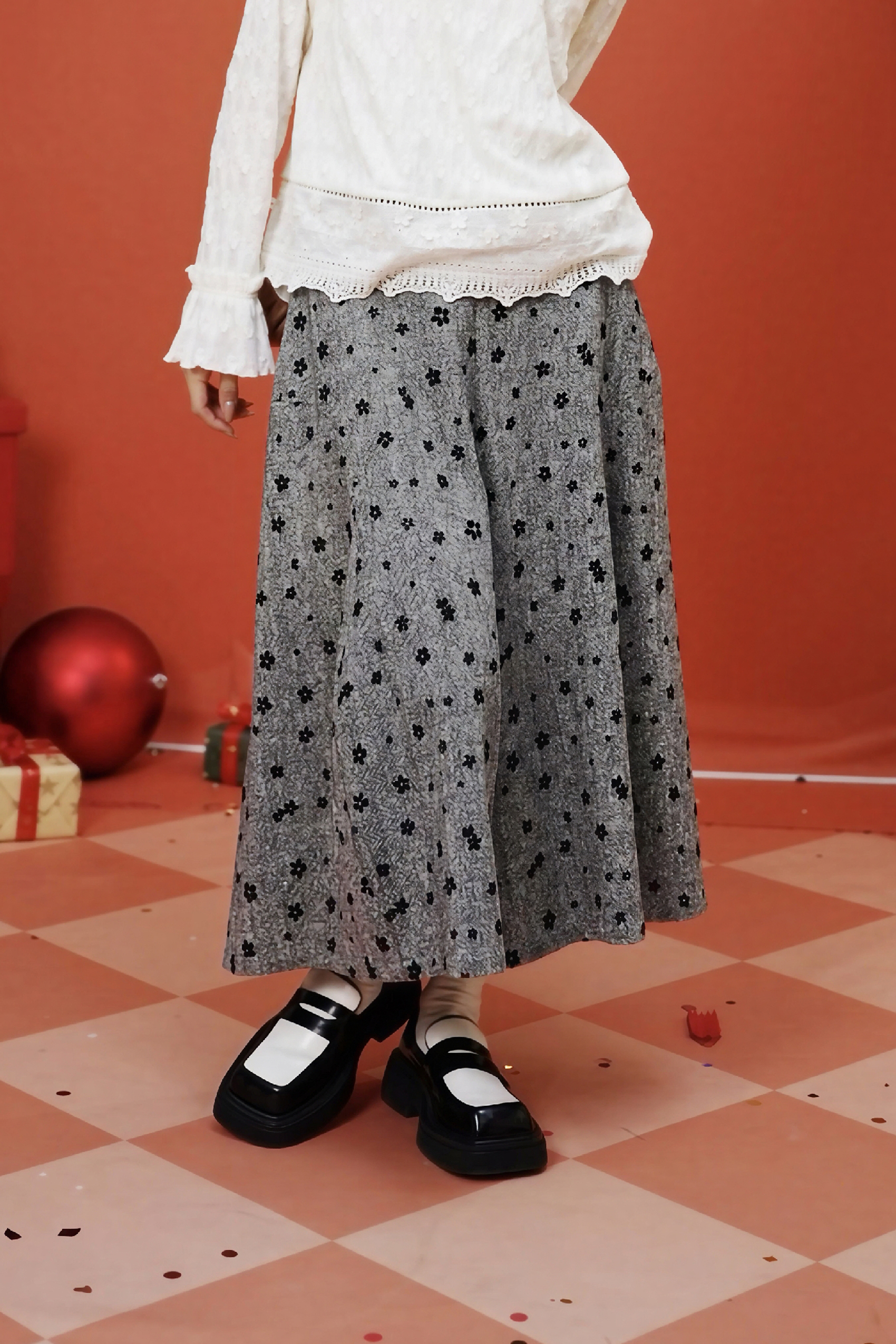 Vintage Floral Wide-Leg Skort | LYONSENS Women's Fashion