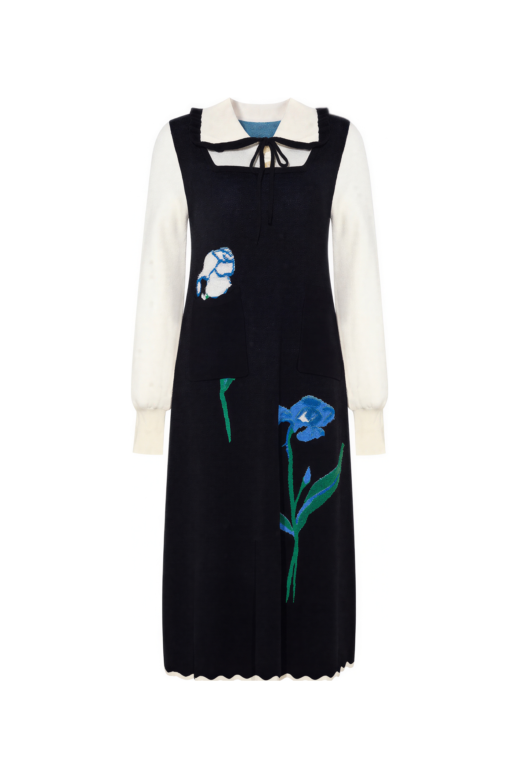 Van Gogh-Inspired Elegant Knit Sweater Dress