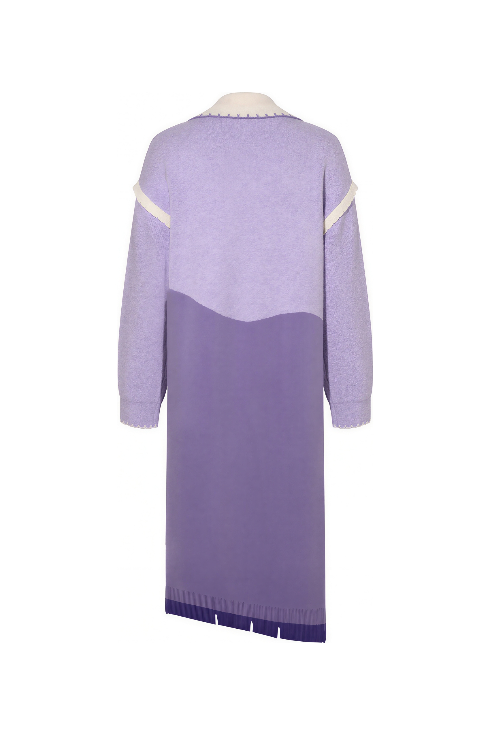 French-style purple retro knit sweater dress