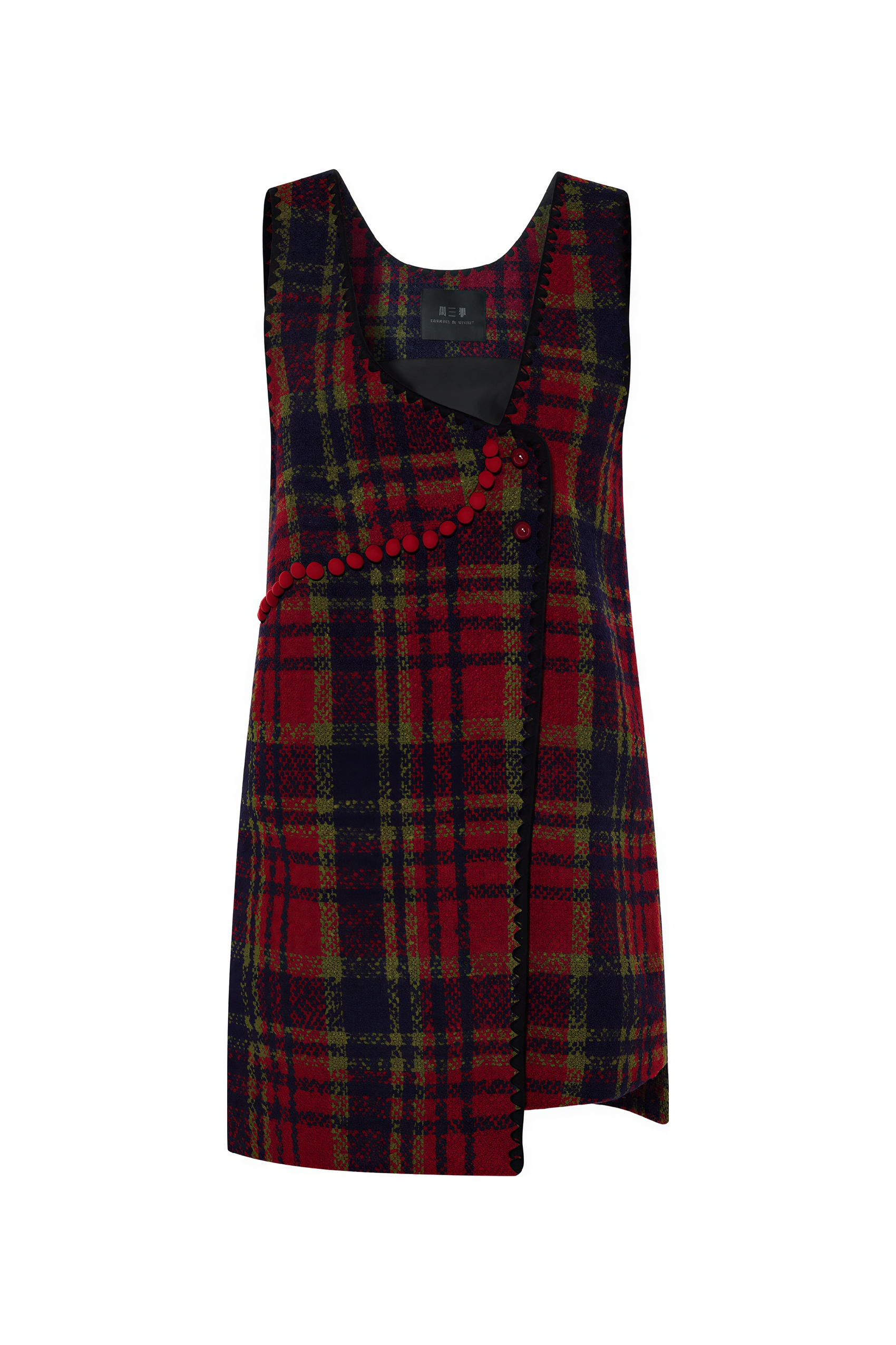 New Spring Retro Pom-Pom Reversible Plaid Dress
