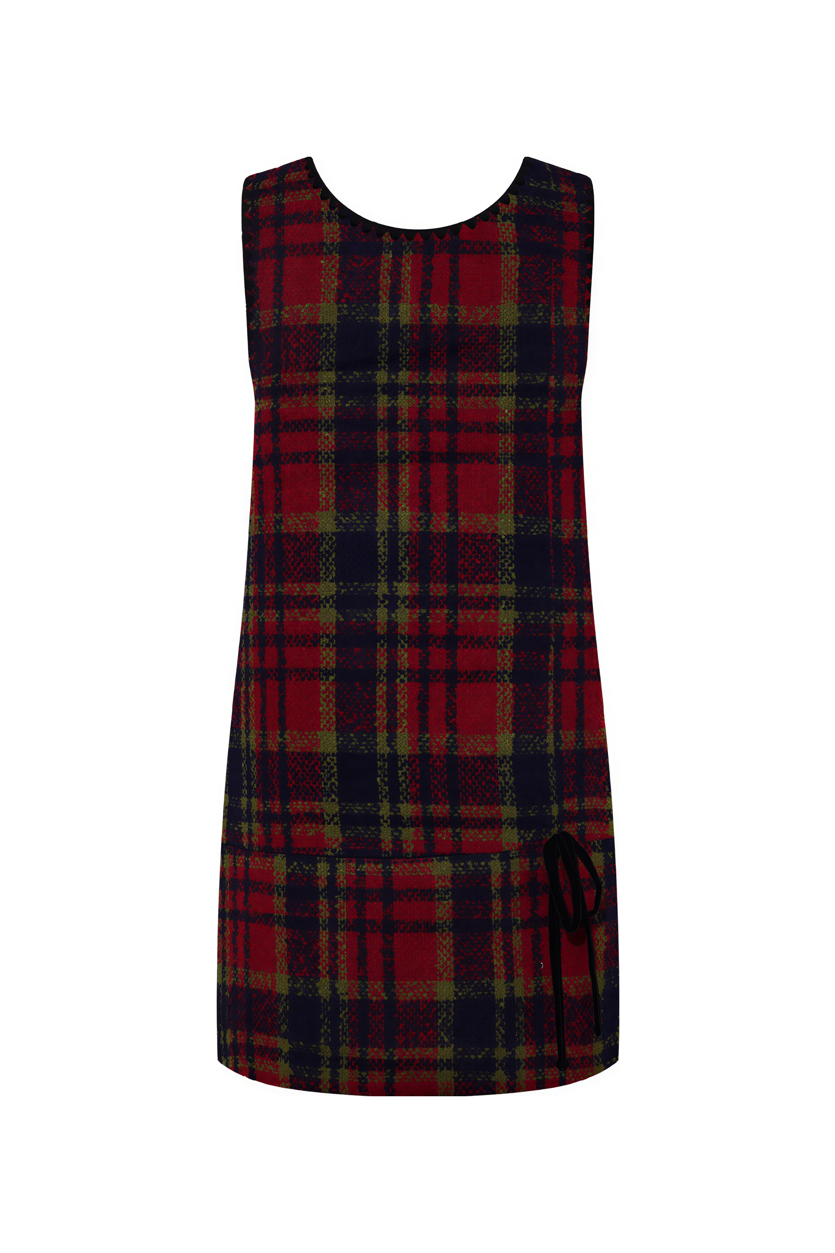 New Spring Retro Pom-Pom Reversible Plaid Dress