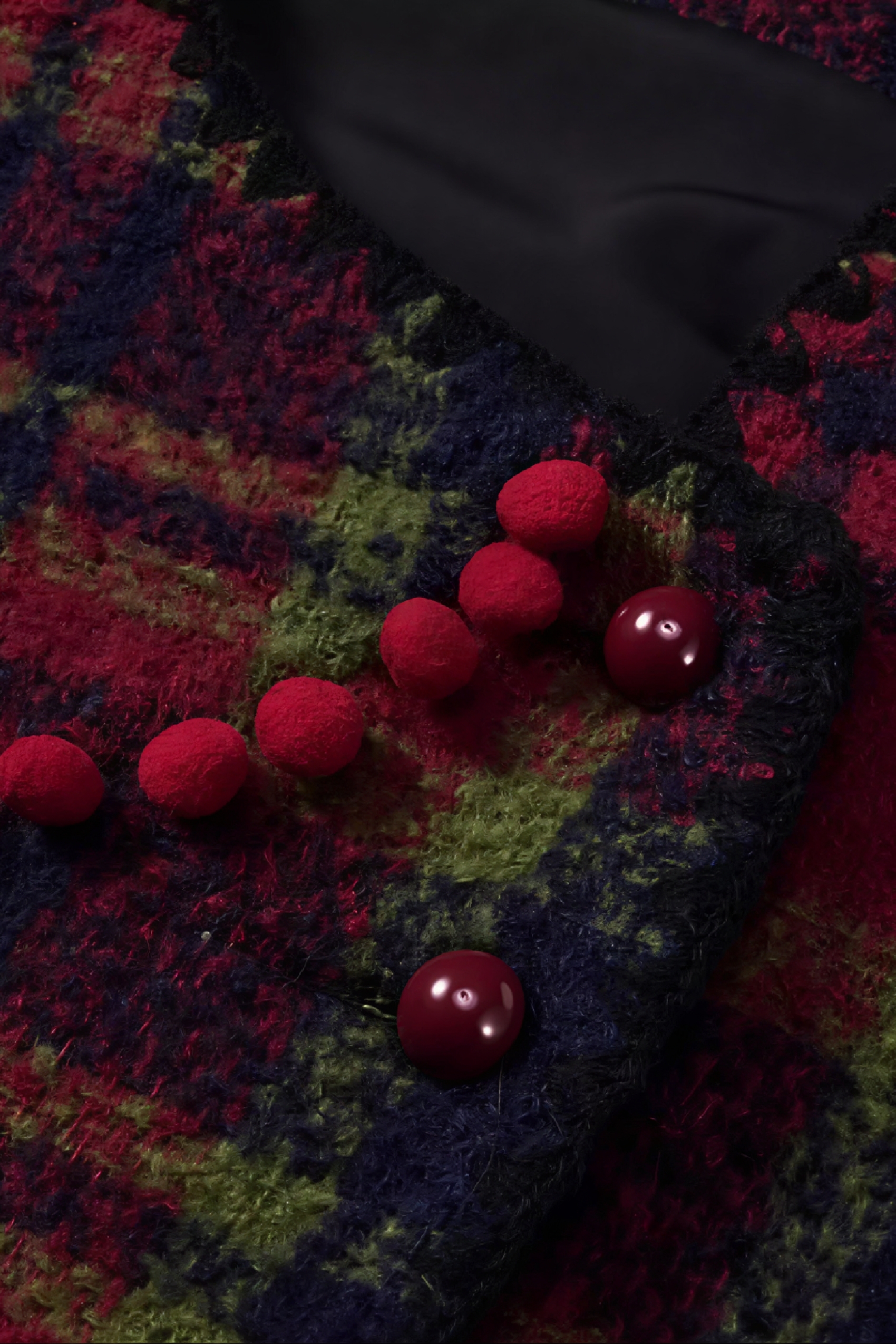 New Spring Retro Pom-Pom Reversible Plaid Dress