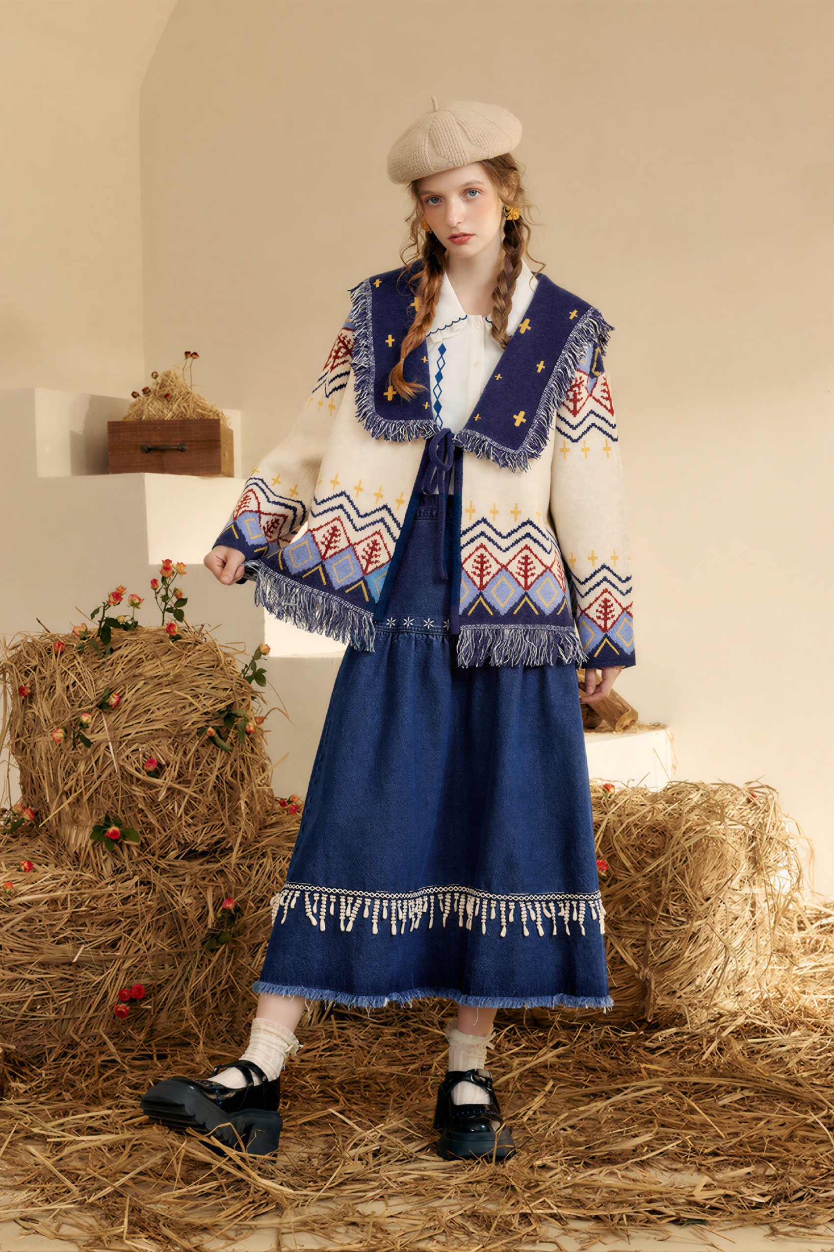 Blue cardigan sweater