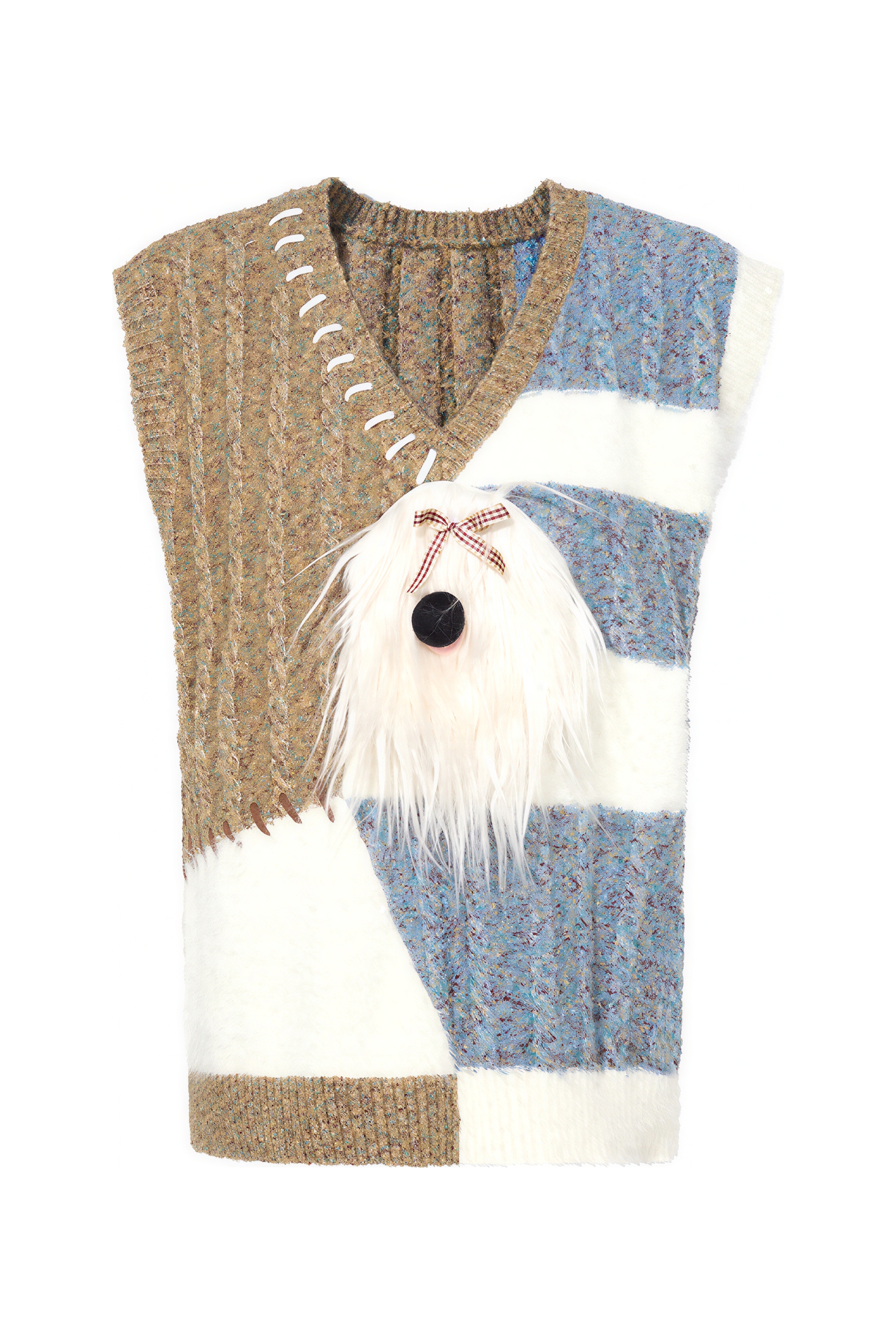 Layered knit sweater vest