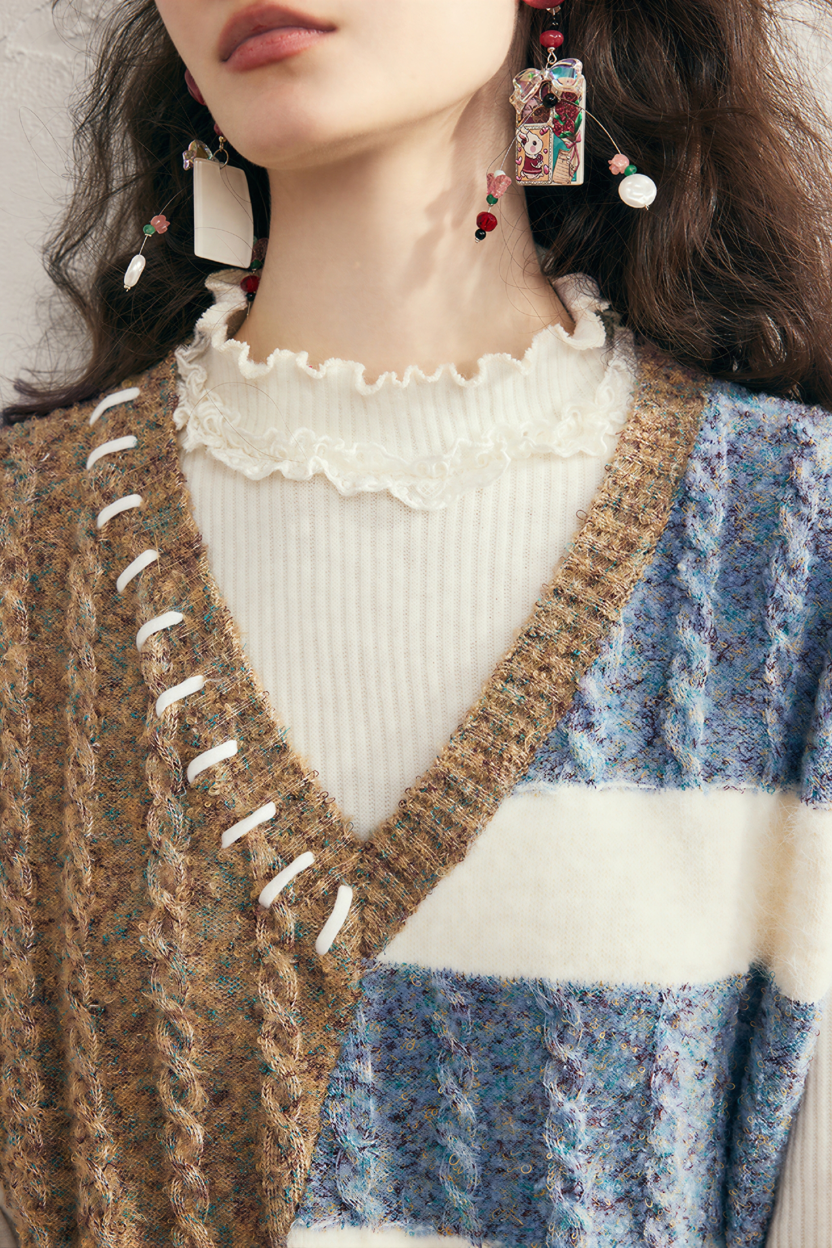 Layered knit sweater vest