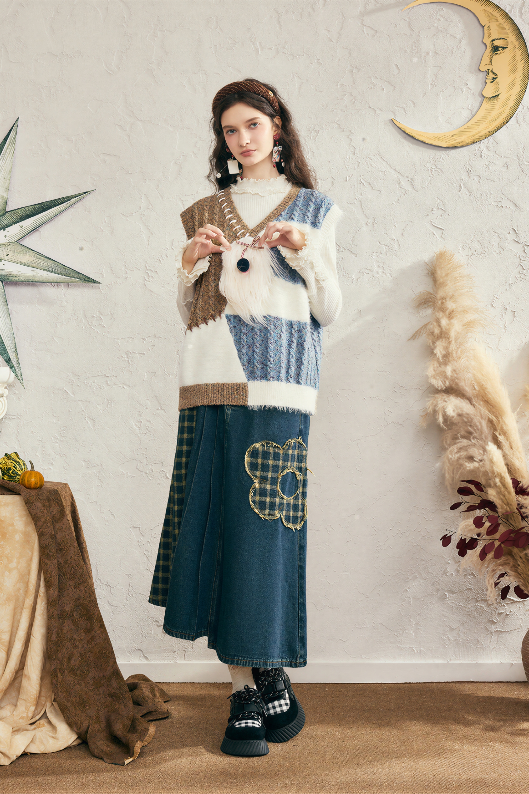 Layered knit sweater vest